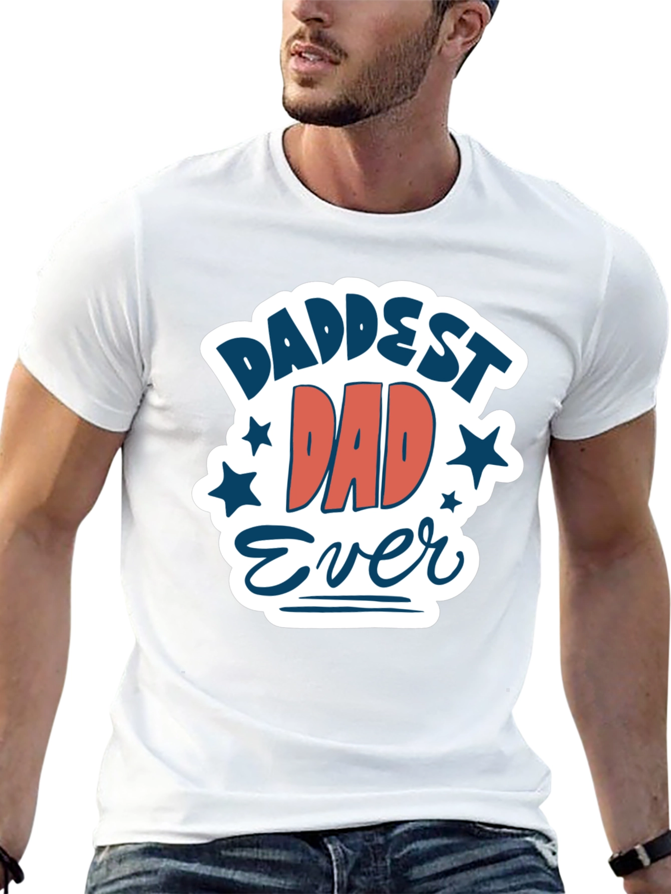 Daddest Dad Ever Graphic Tee - Black Cotton Blend