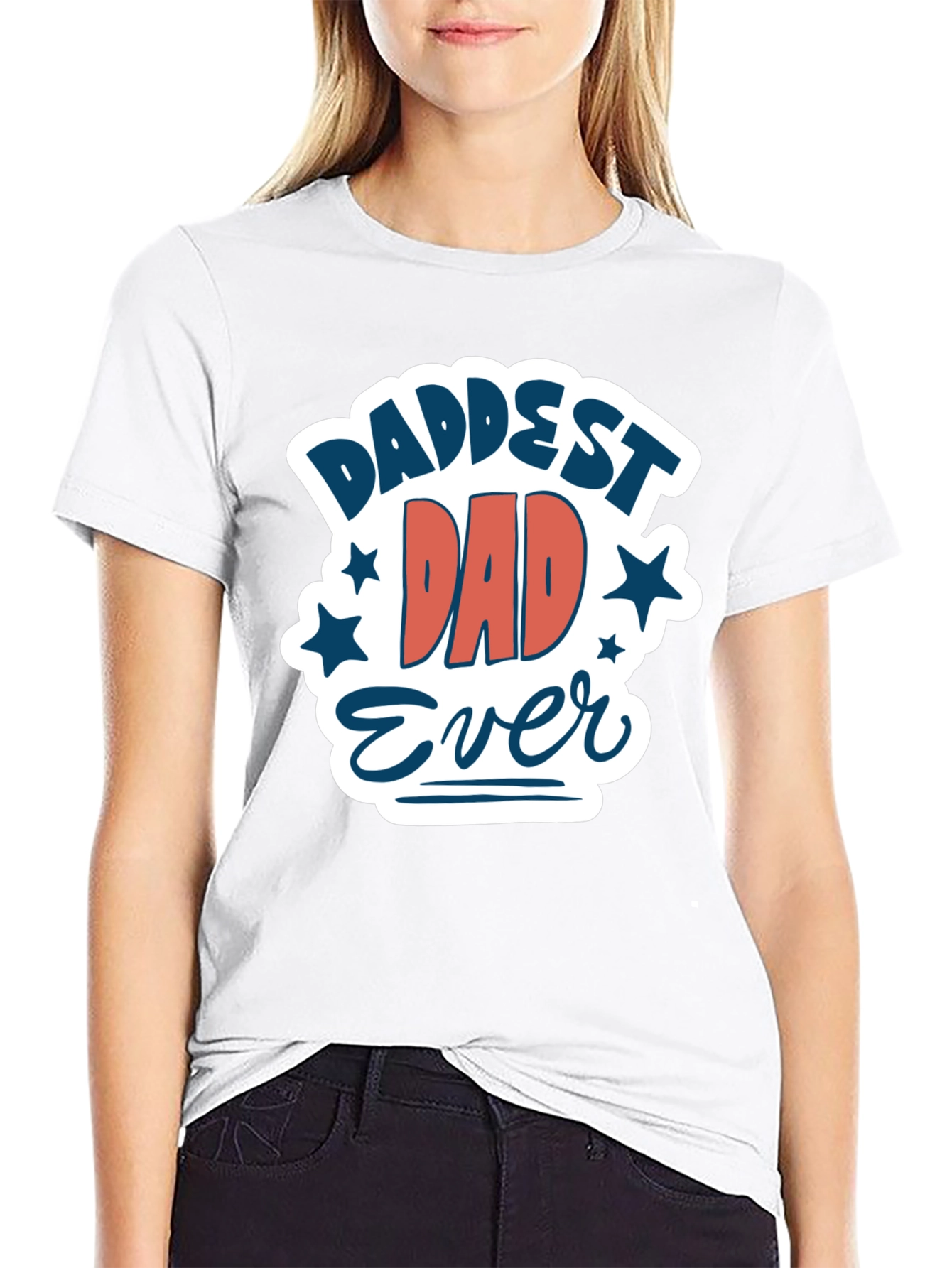 Daddest Dad Ever Graphic Tee - Black Cotton Blend