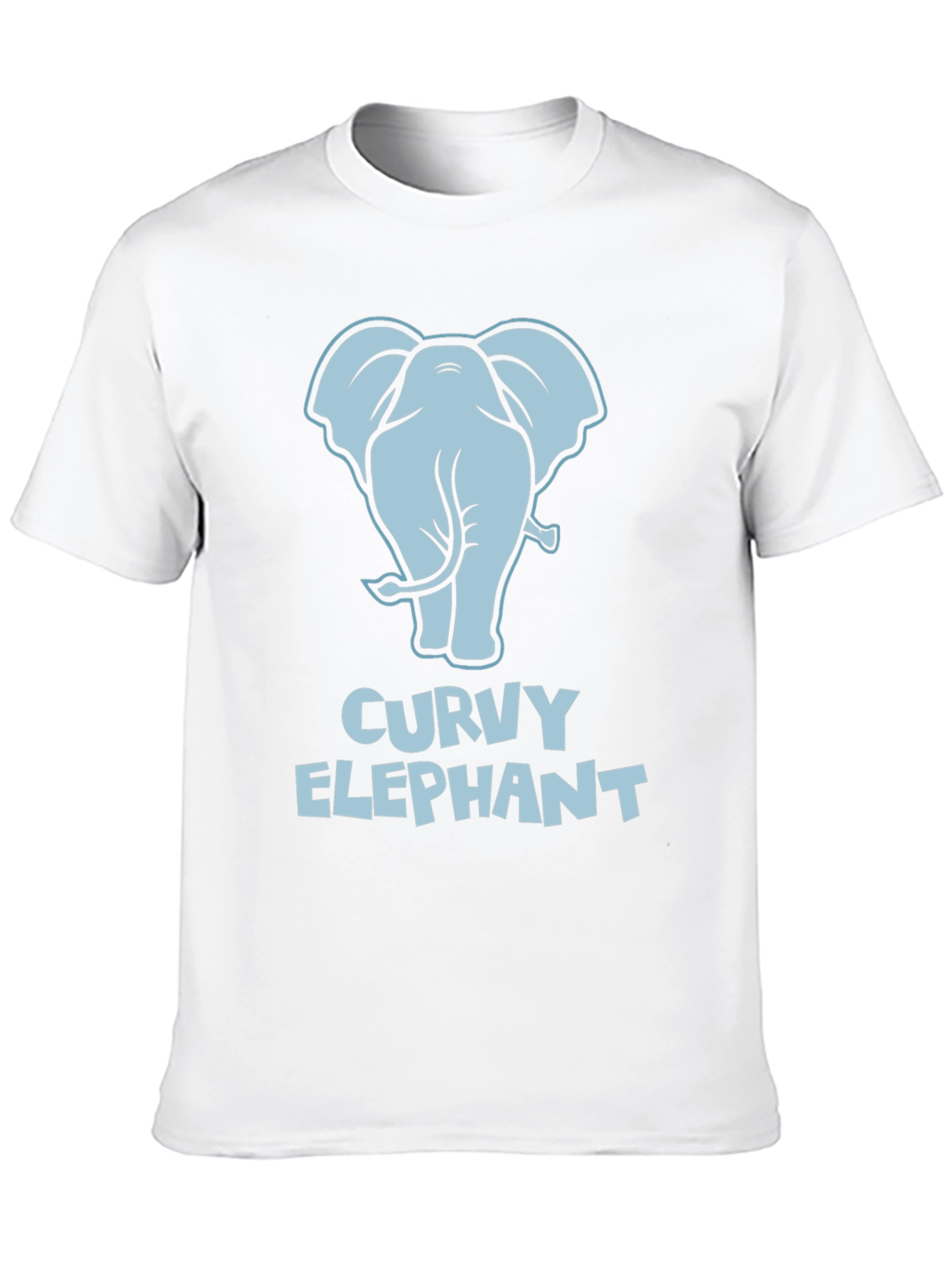 Curvy Elephant Graphic T-Shirt - Unisex Black Tee