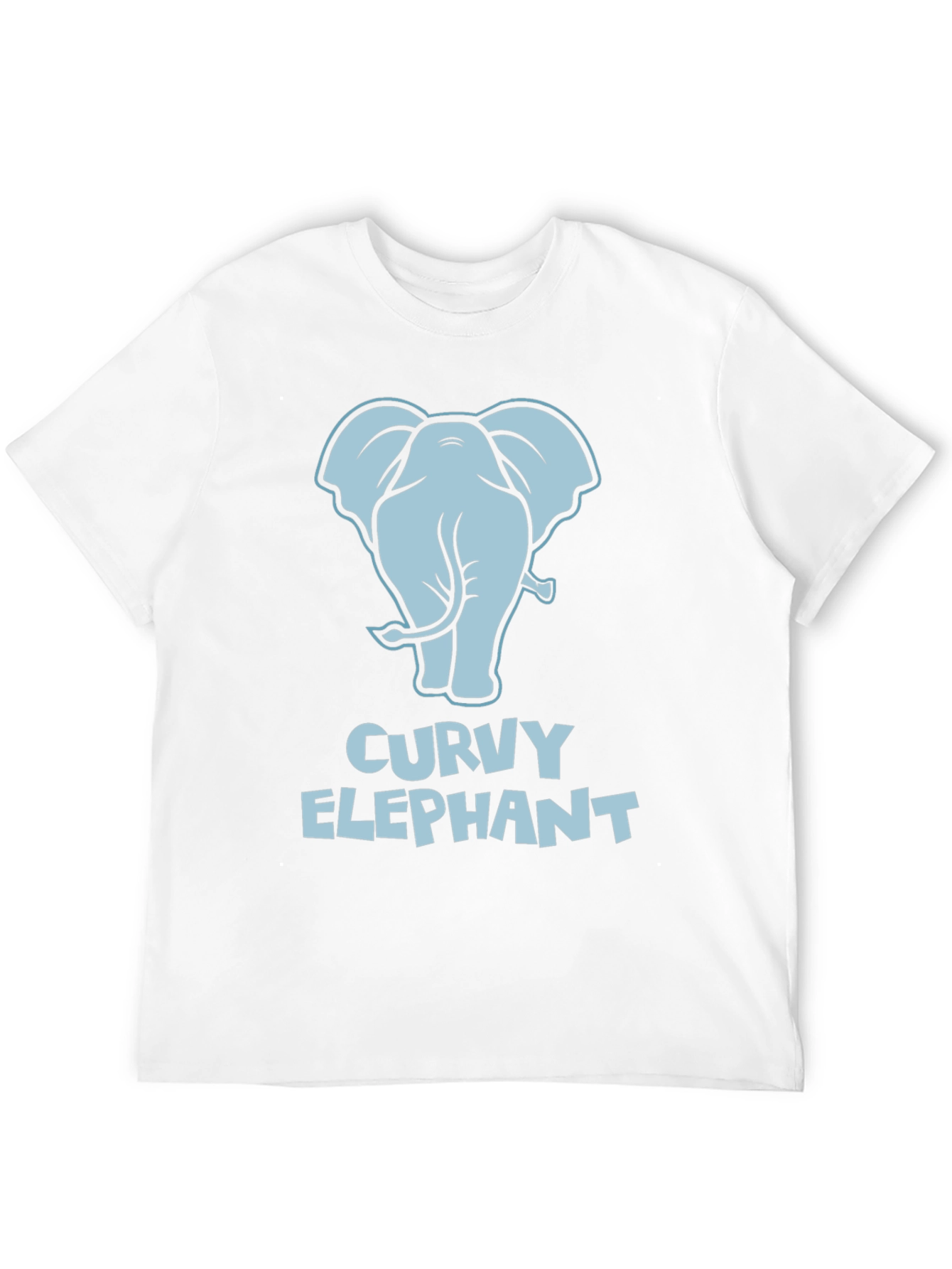Curvy Elephant Graphic T-Shirt - Unisex Black Tee