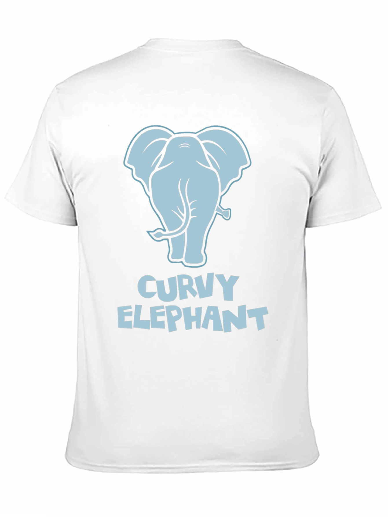 Curvy Elephant Graphic T-Shirt - Unisex Black Tee