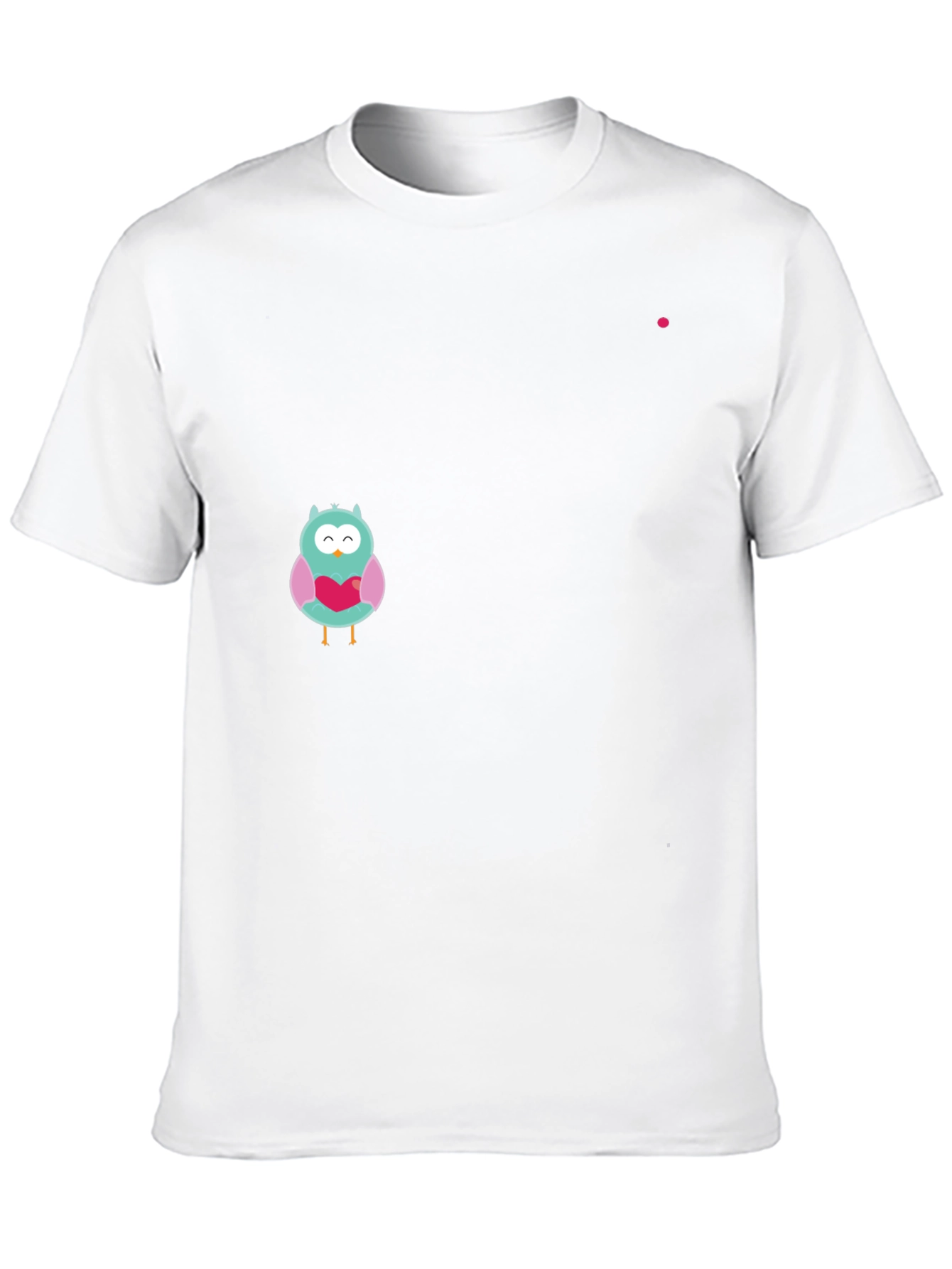 Owl With Heart Graphic Black T-Shirt