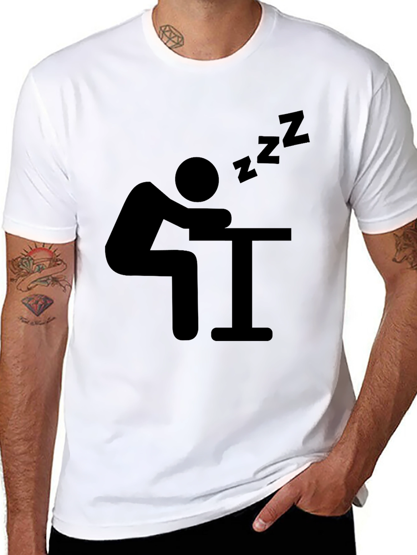 Funny Sleepy Black Graphic T-Shirt
