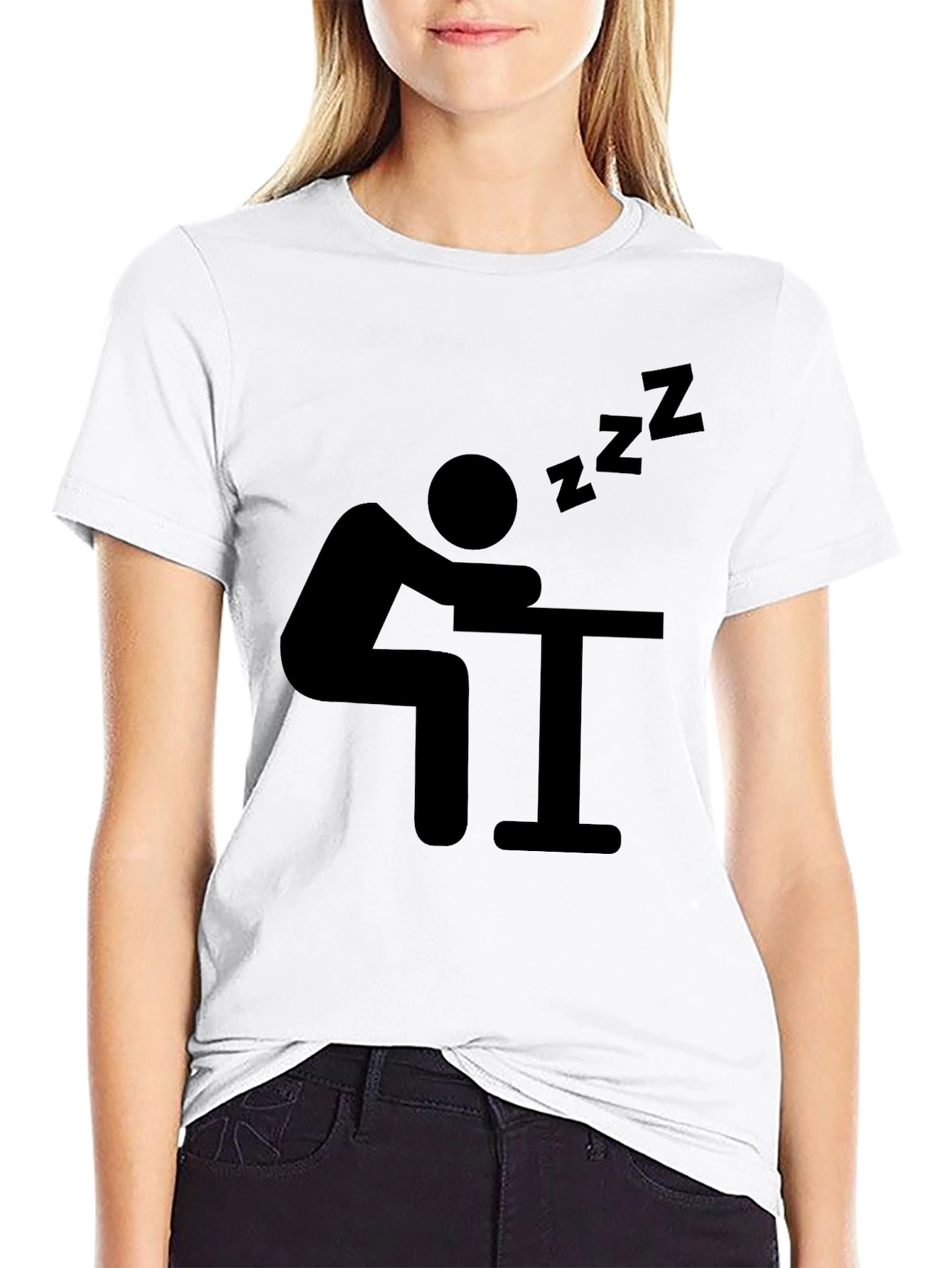 Funny Sleepy Black Graphic T-Shirt
