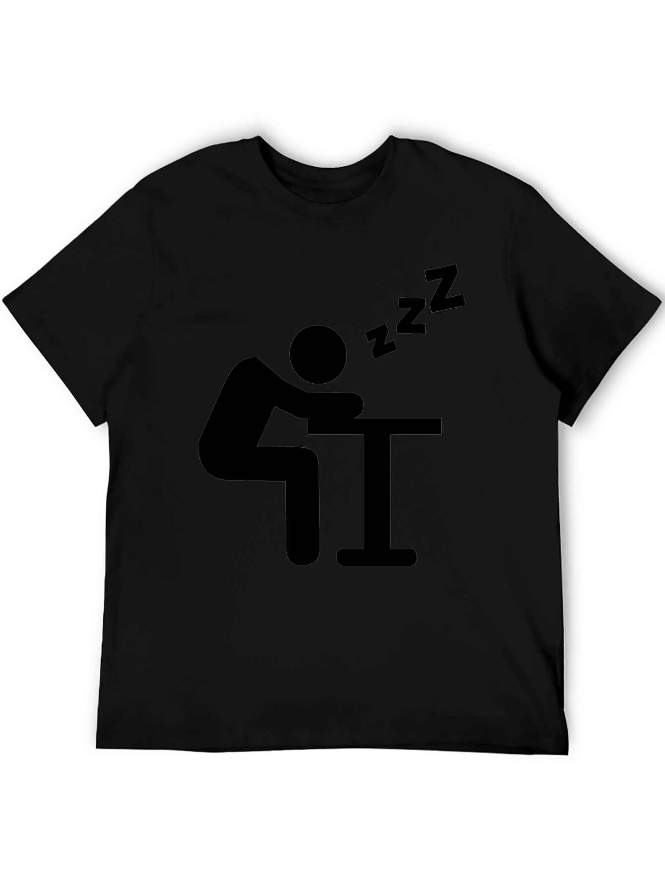 Funny Sleepy Black Graphic T-Shirt
