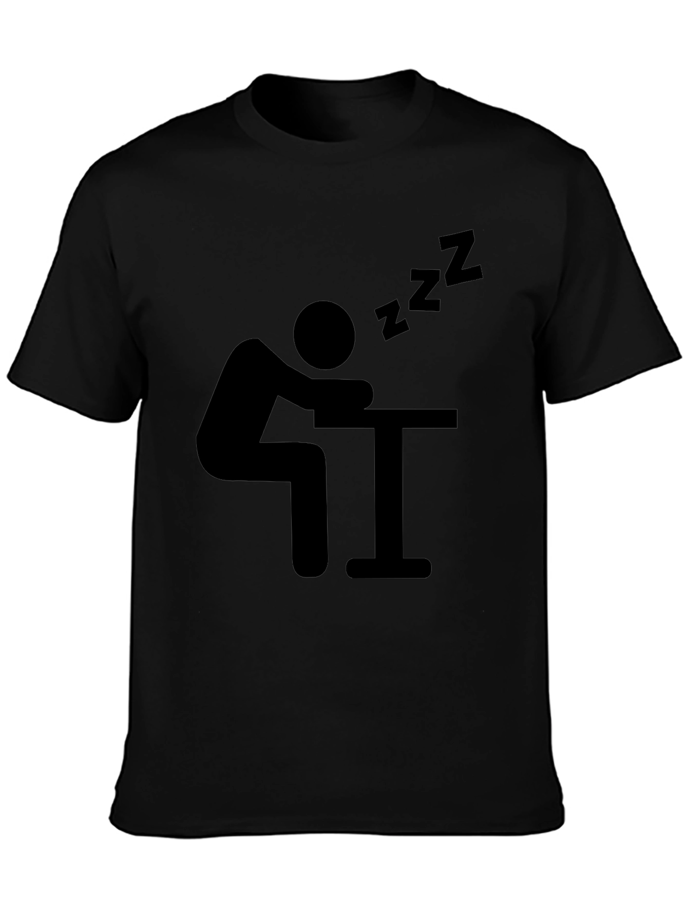 Funny Sleepy Black Graphic T-Shirt