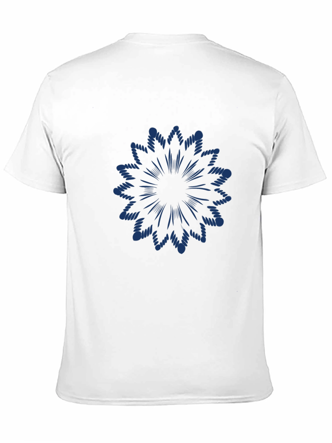 Black T-Shirt with Blue Floral Design