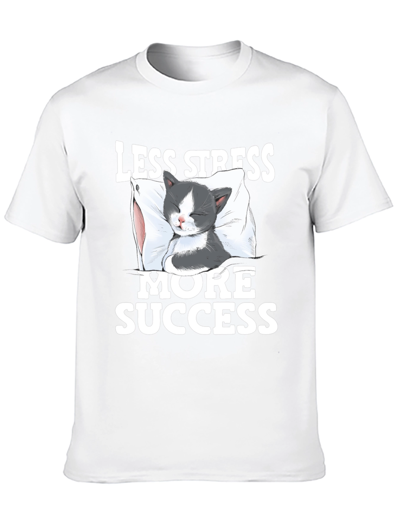 Less Stress More Success Cat T-Shirt