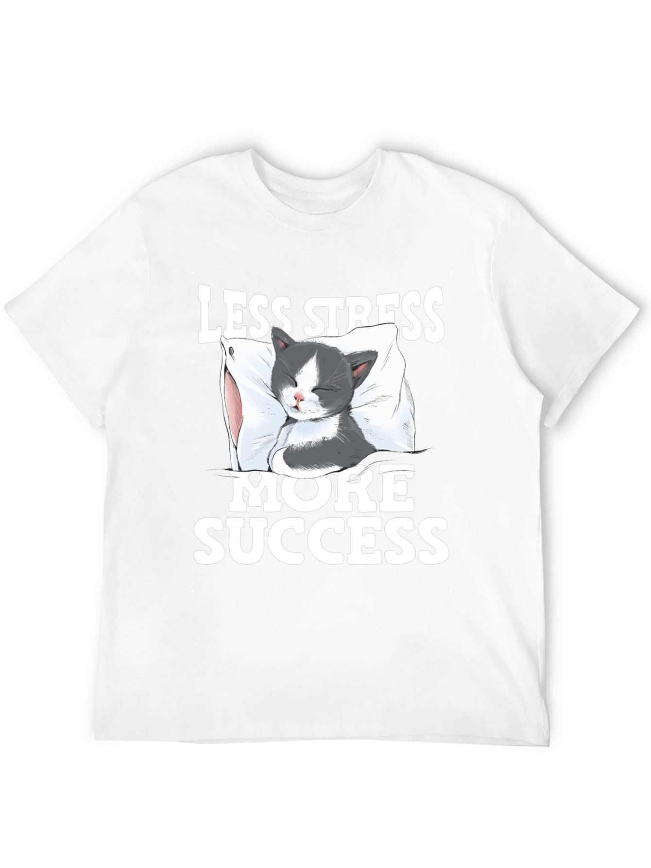 Less Stress More Success Cat T-Shirt