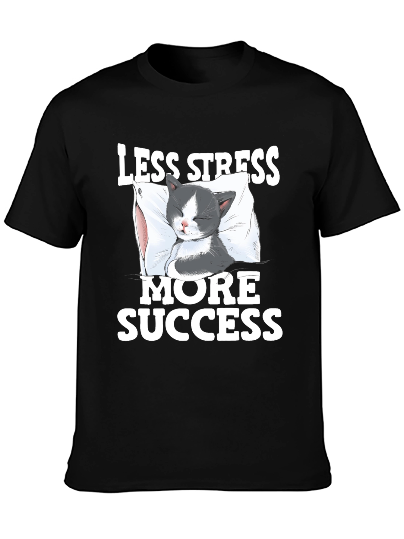 Less Stress More Success Cat T-Shirt