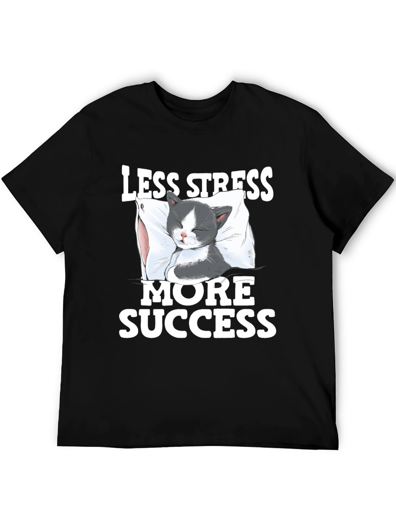 Less Stress More Success Cat T-Shirt