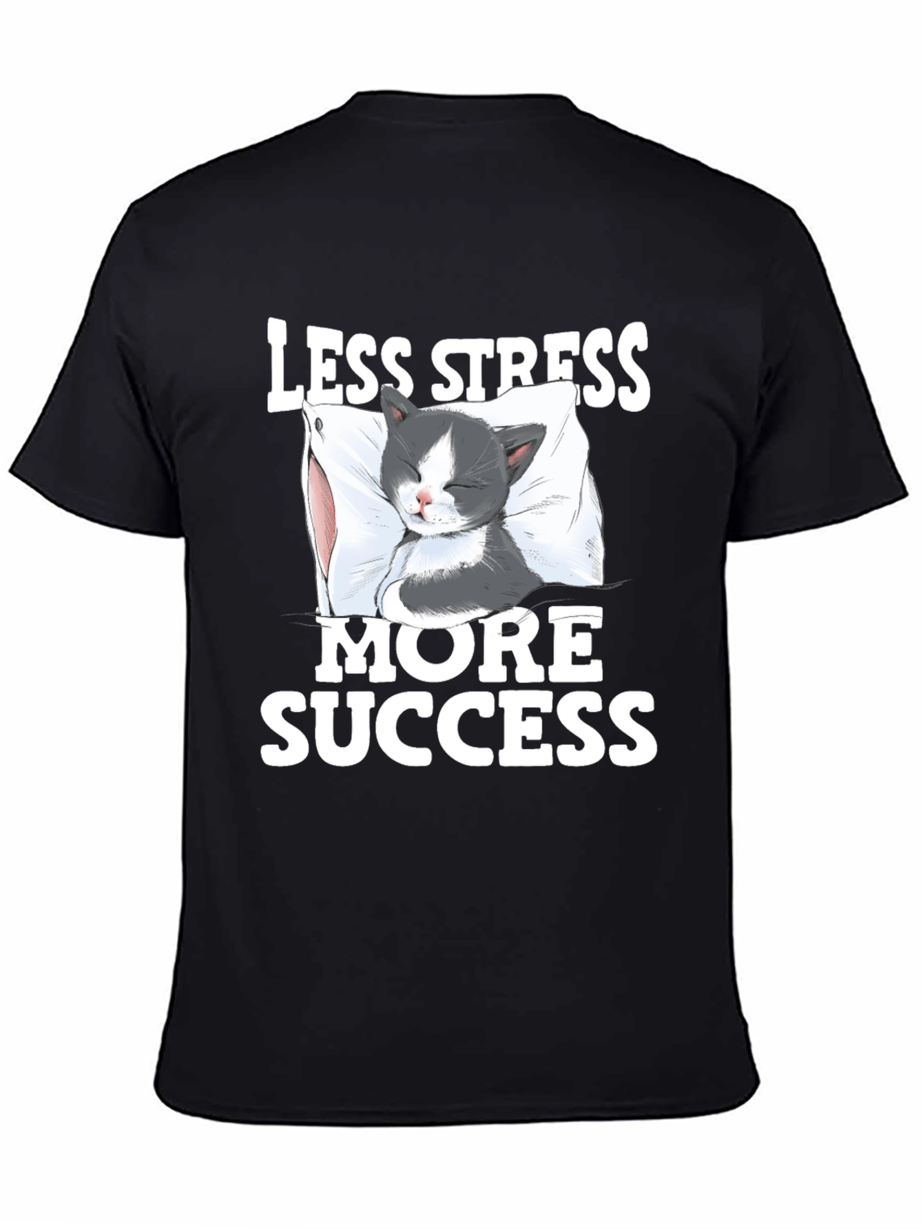Less Stress More Success Cat T-Shirt