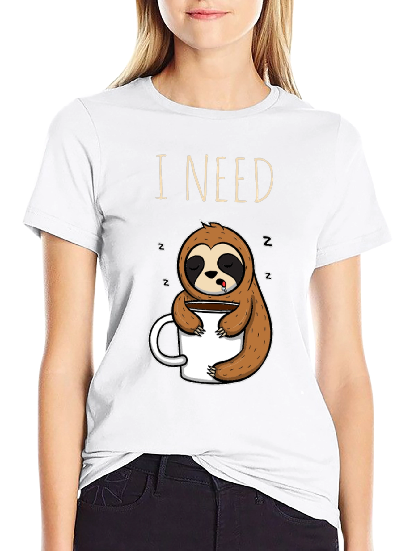 I Need Coffee Sloth T-Shirt