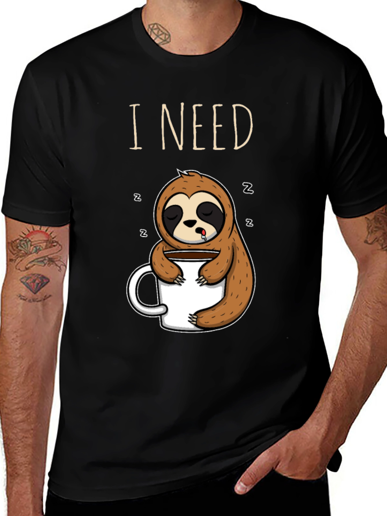 I Need Coffee Sloth T-Shirt