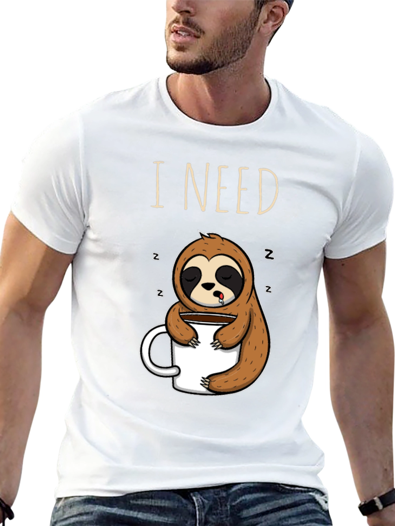 I Need Coffee Sloth T-Shirt