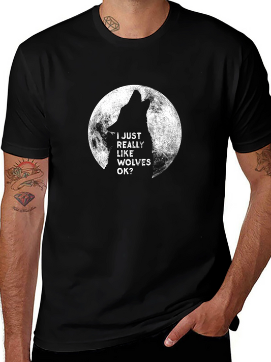 Wolf Moon Graphic Tee - I Just Really Like Wolves OK? T-Shirt