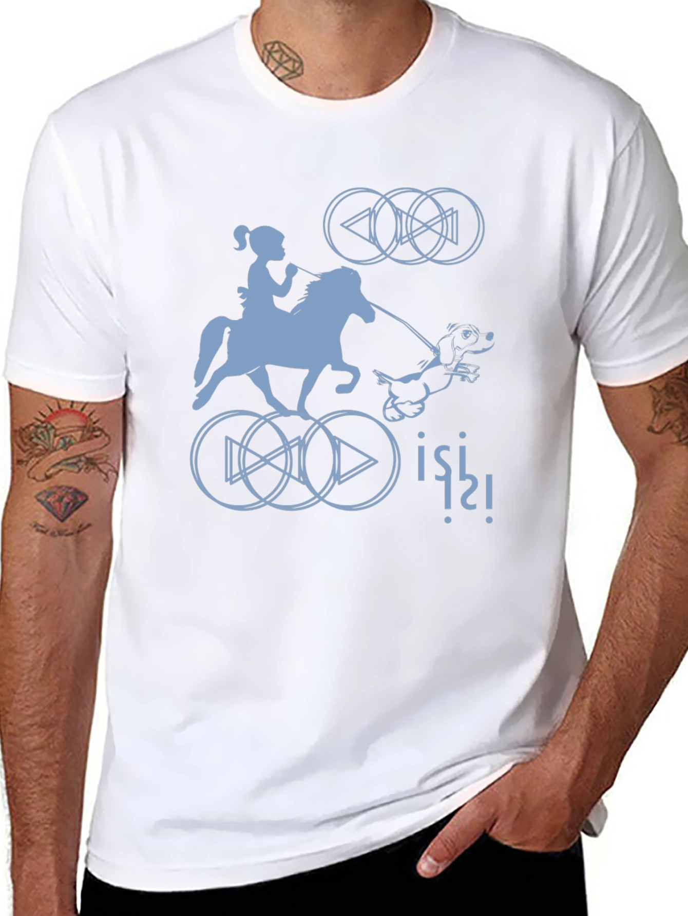 Quirky Graphic Tee - Horse Rider Design