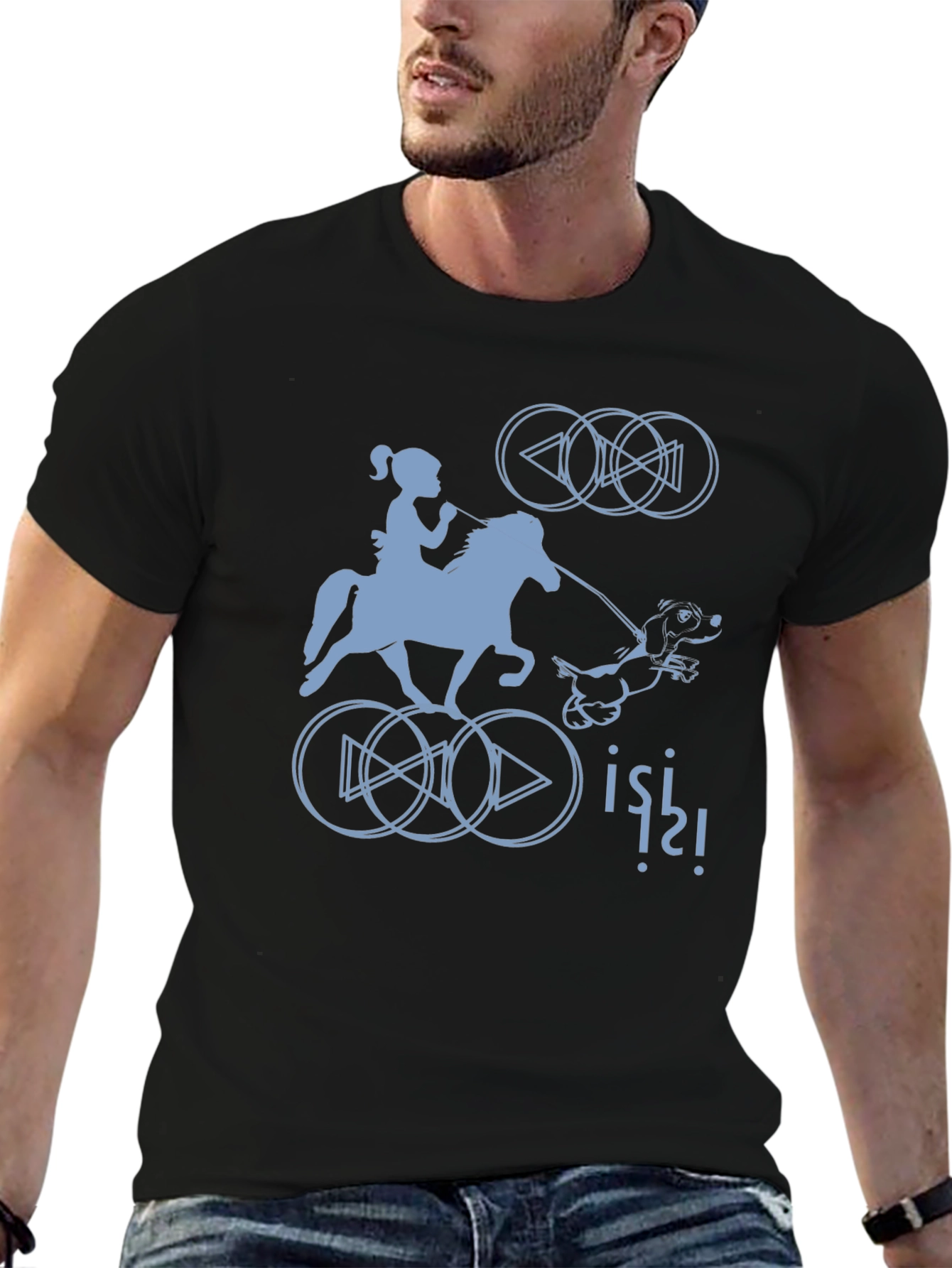 Quirky Graphic Tee - Horse Rider Design