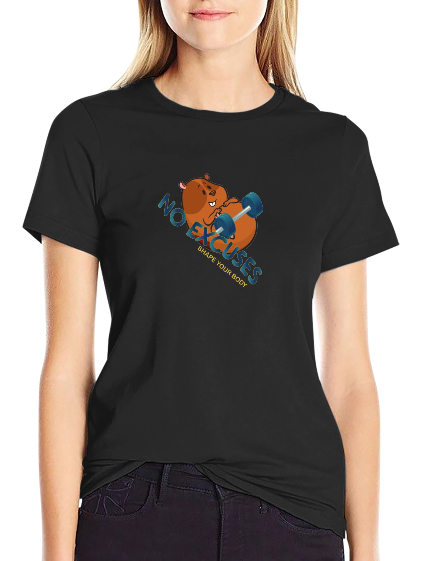 Funny Workout Beaver T-Shirt - No Excuses!