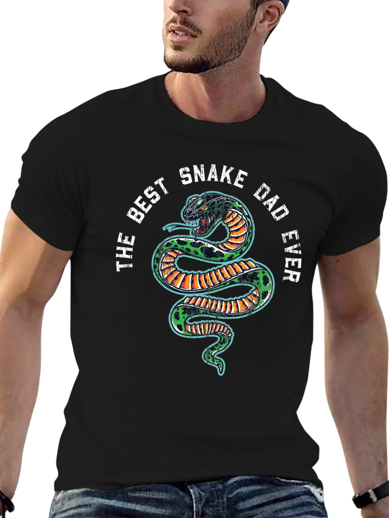 The Best Snake Dad Ever Graphic T-Shirt