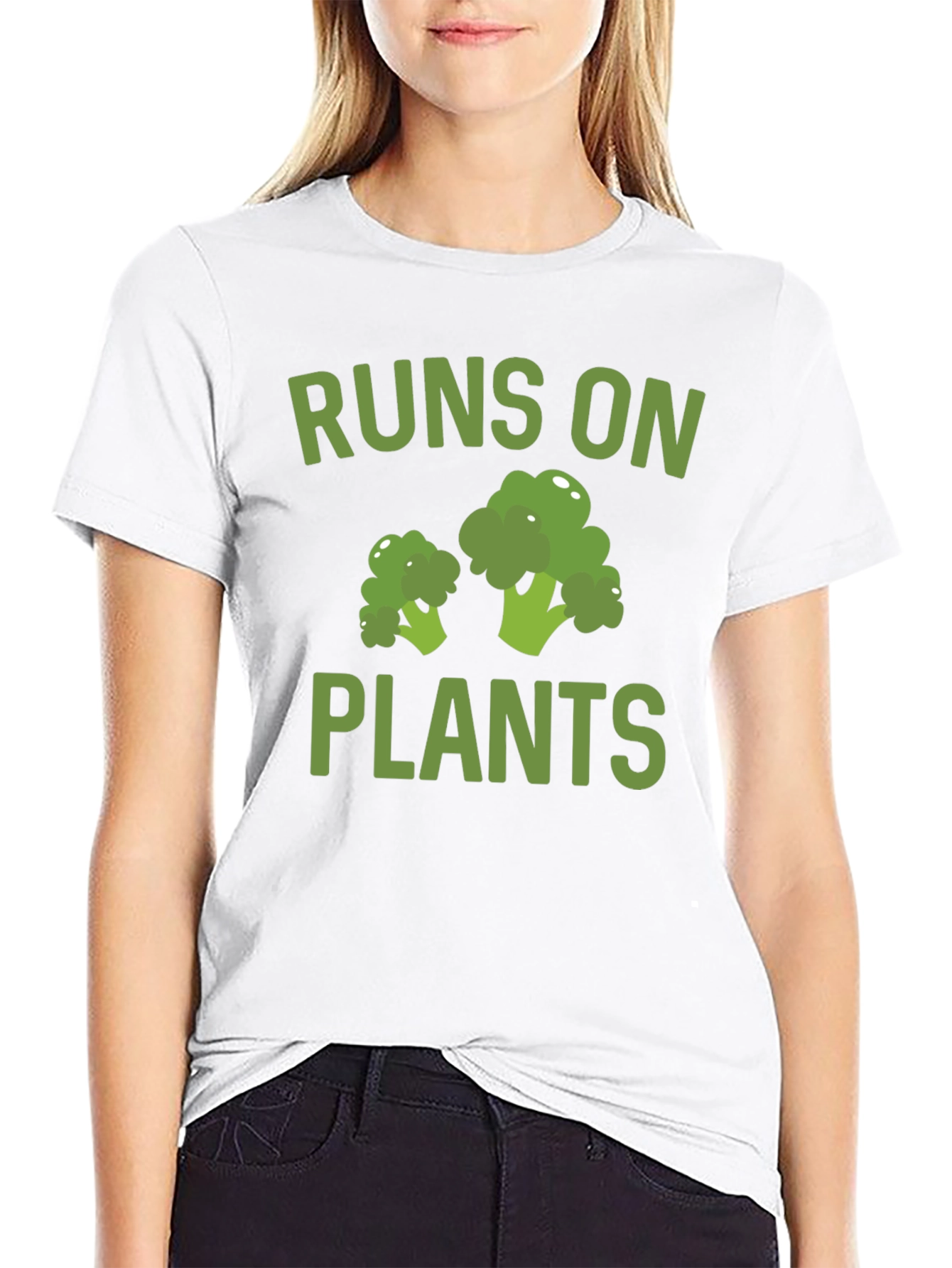 Runs on Plants T-Shirt - Vegan Broccoli Tee