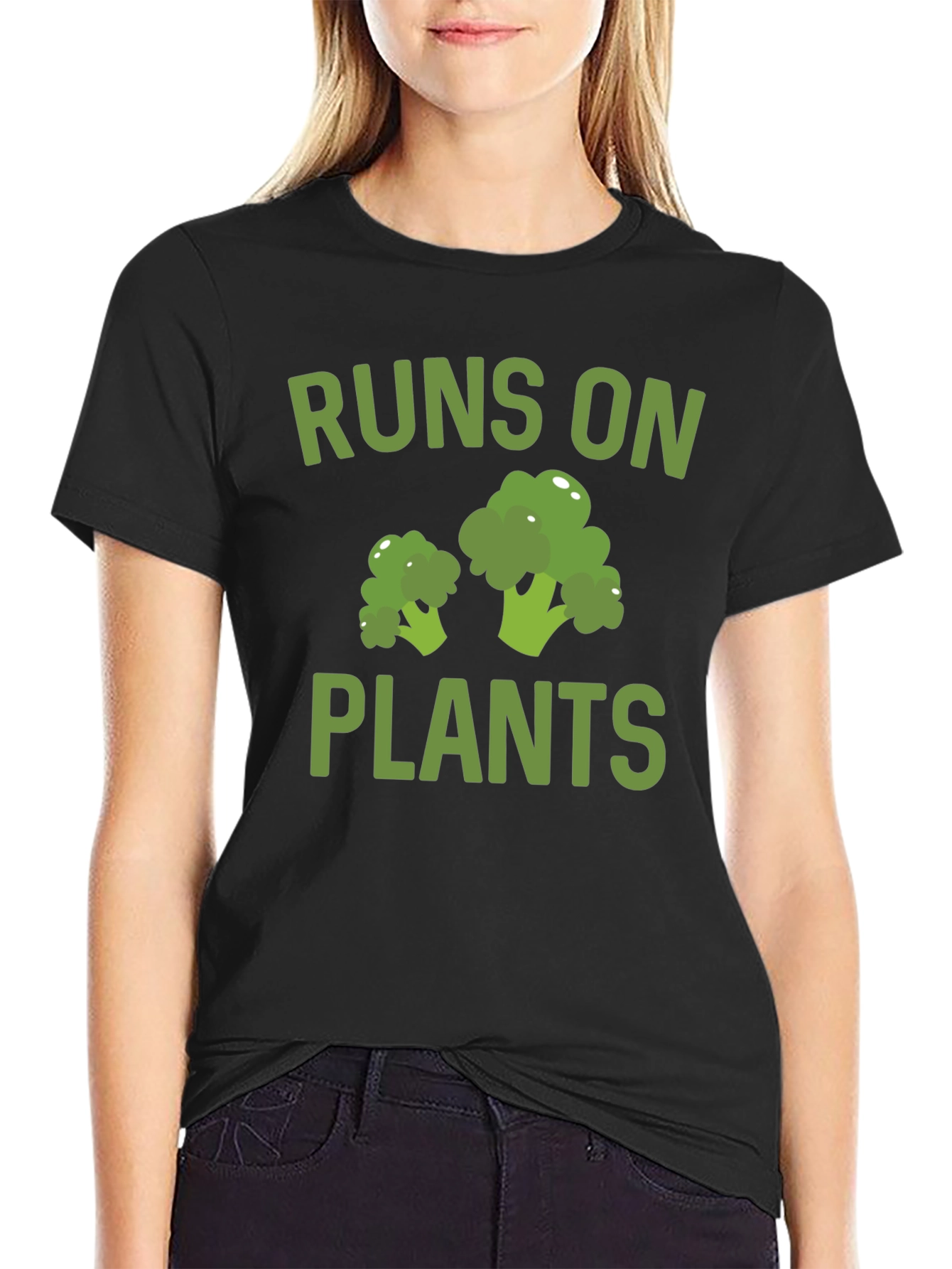 Runs on Plants T-Shirt - Vegan Broccoli Tee