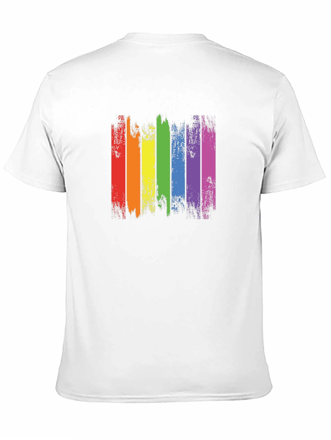 Distressed Rainbow Pride Graphic Tee - Black Cotton T-Shirt
