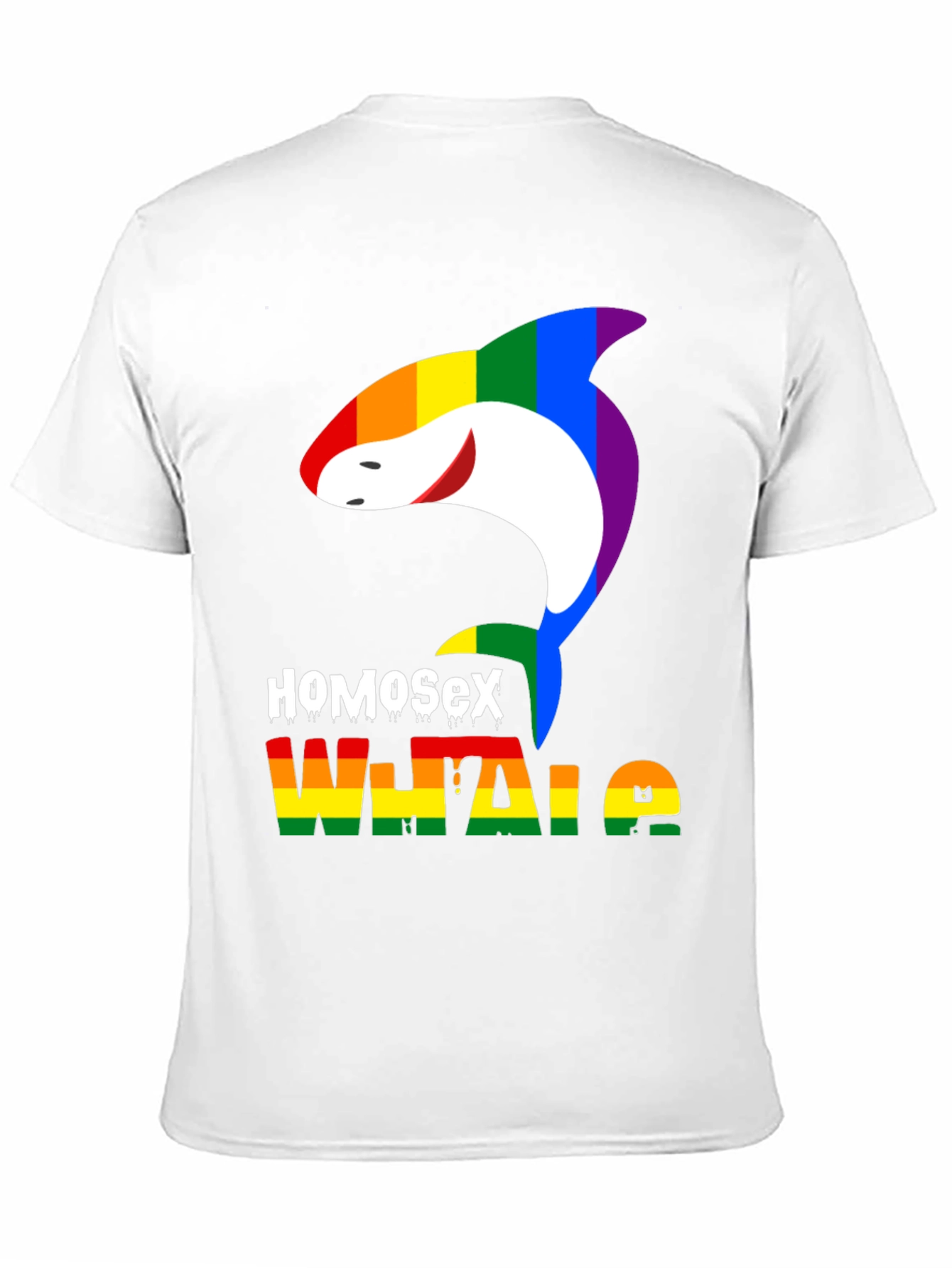 HomoSex Whale T-Shirt - Pride Rainbow Design
