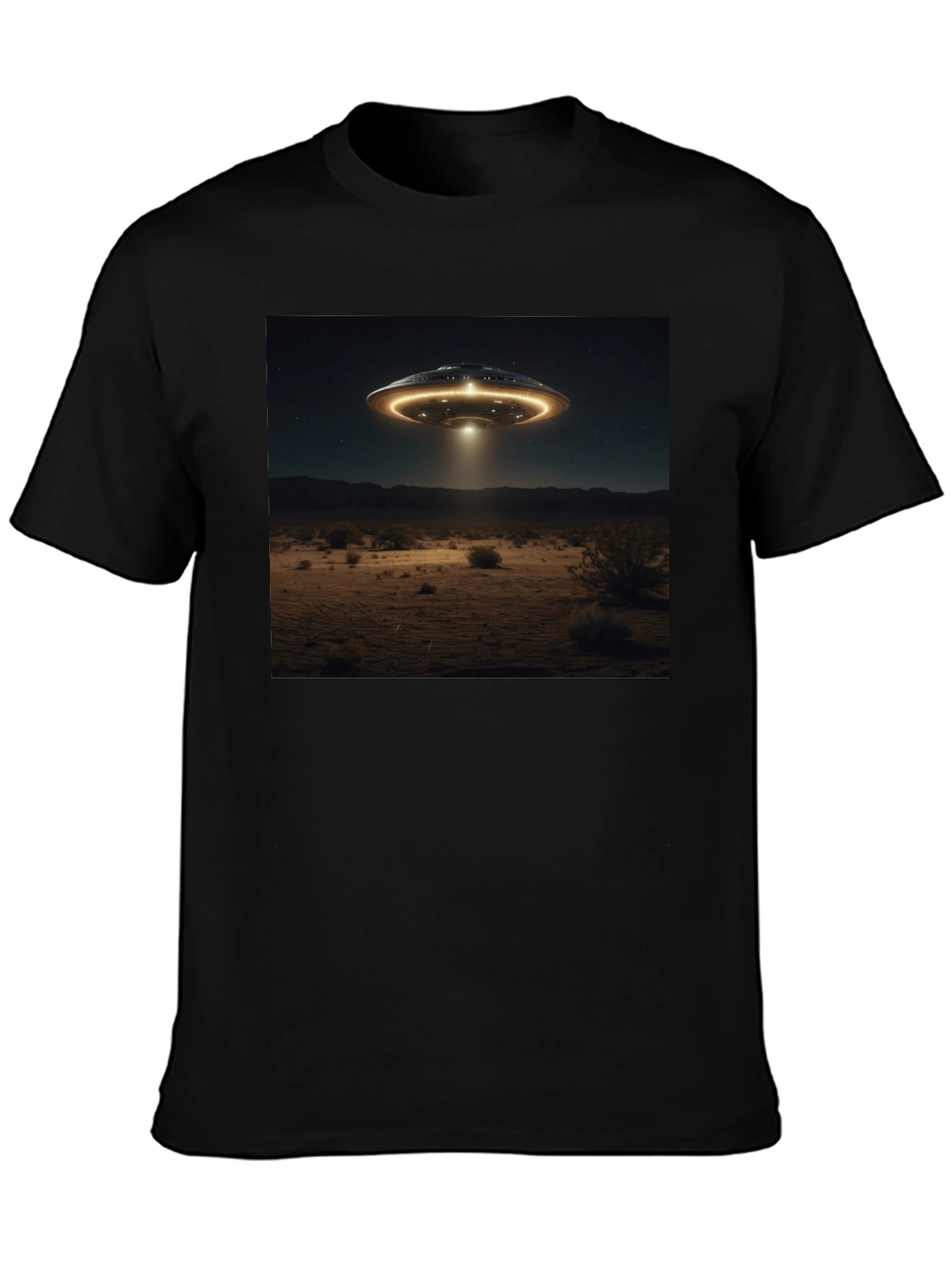 UFO Abduction Graphic Tee - Black