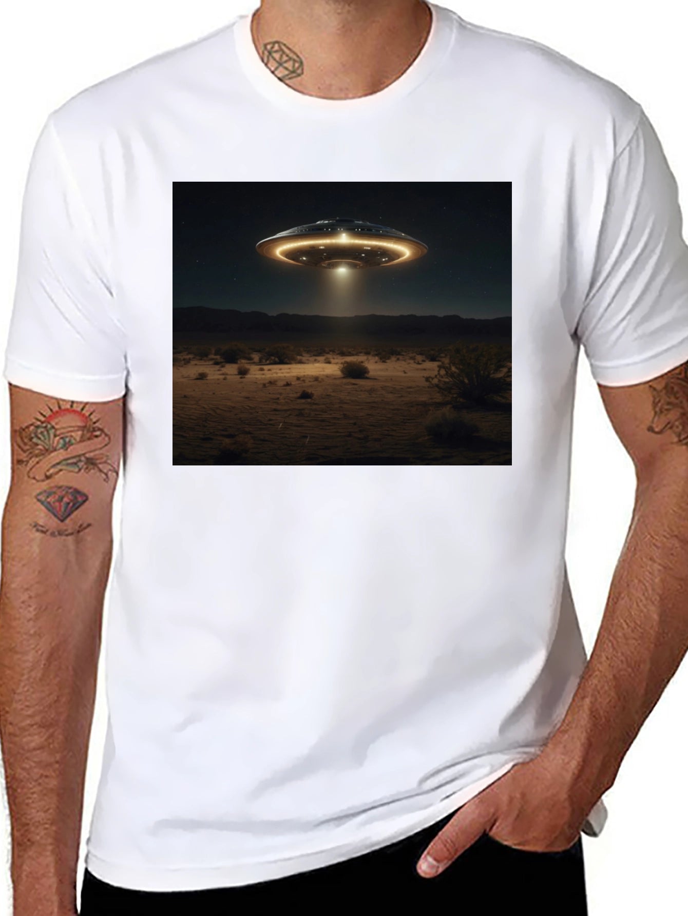 UFO Abduction Graphic Tee - Black