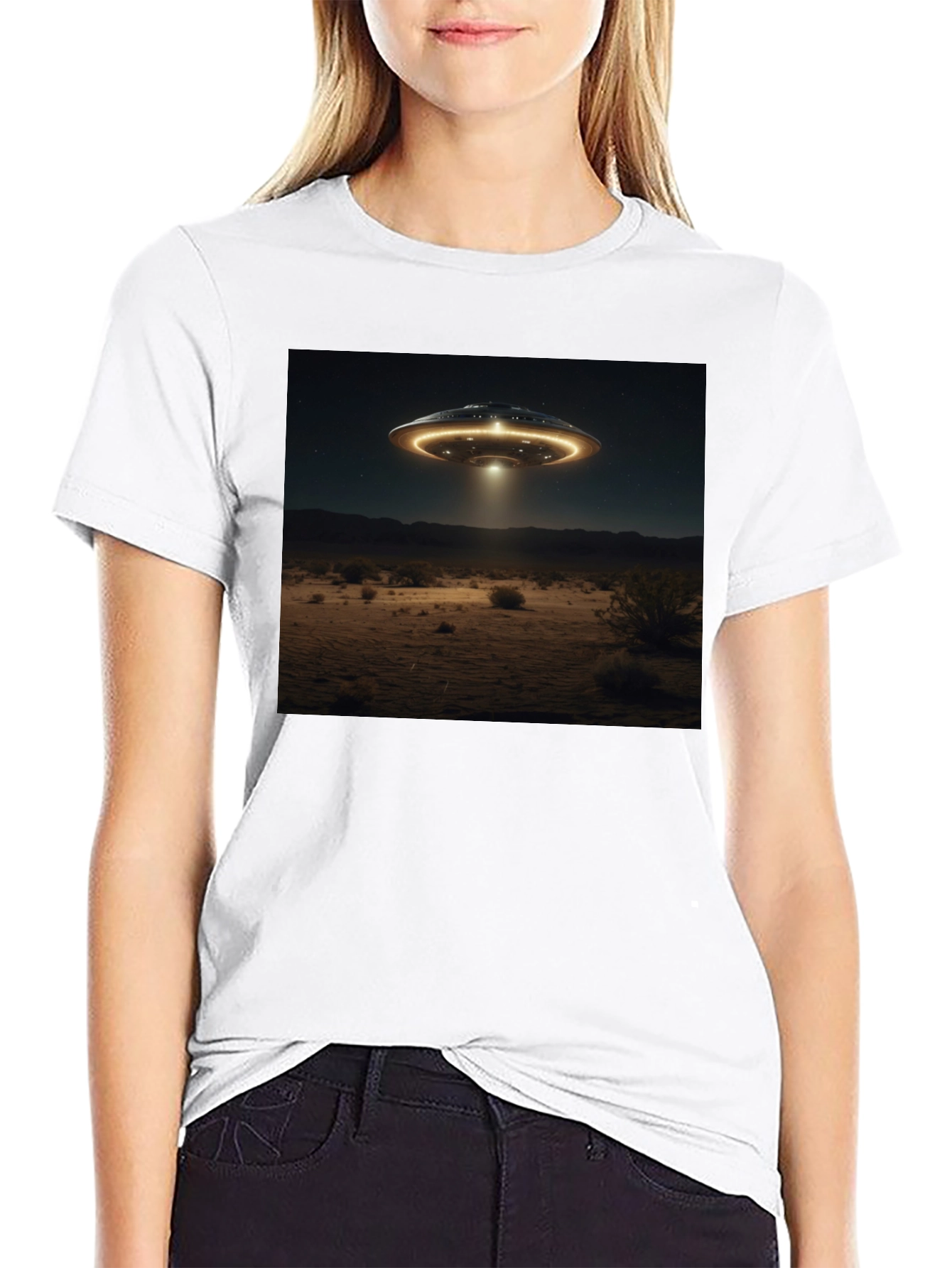 UFO Abduction Graphic Tee - Black