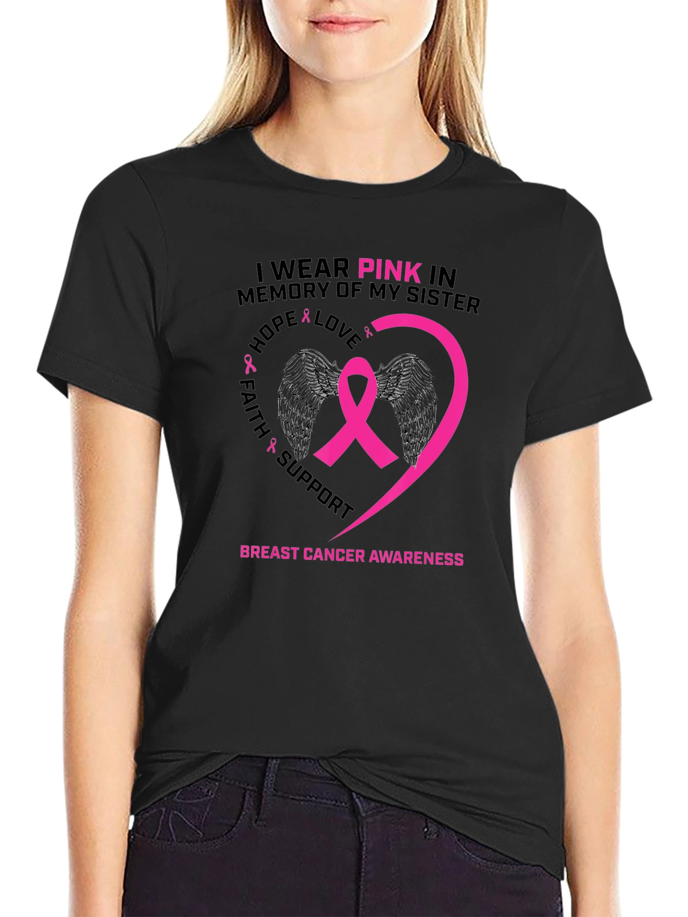 Pink Ribbon Breast Cancer Awareness T-Shirt