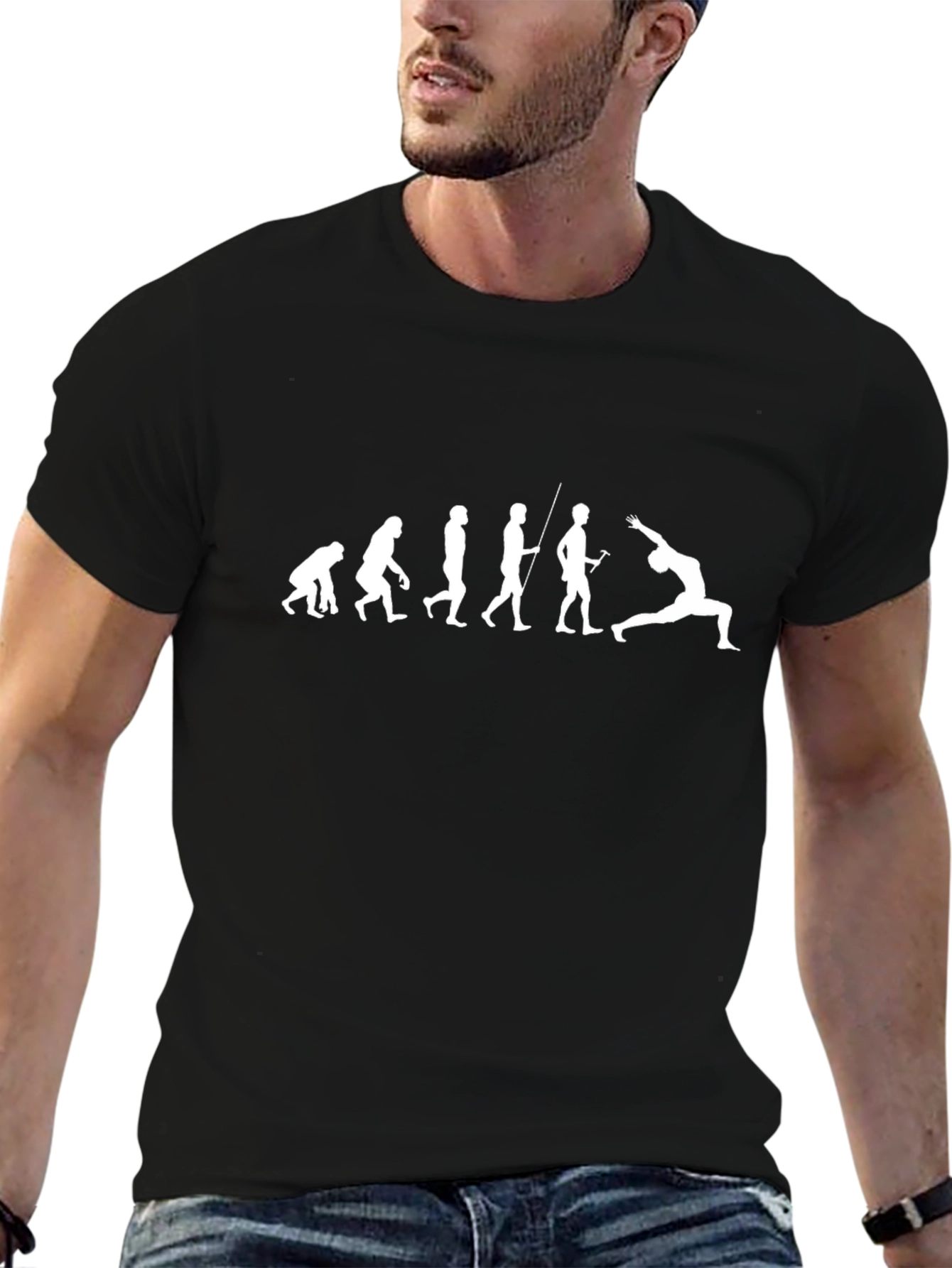 Evolution to Yoga Black Graphic T-Shirt