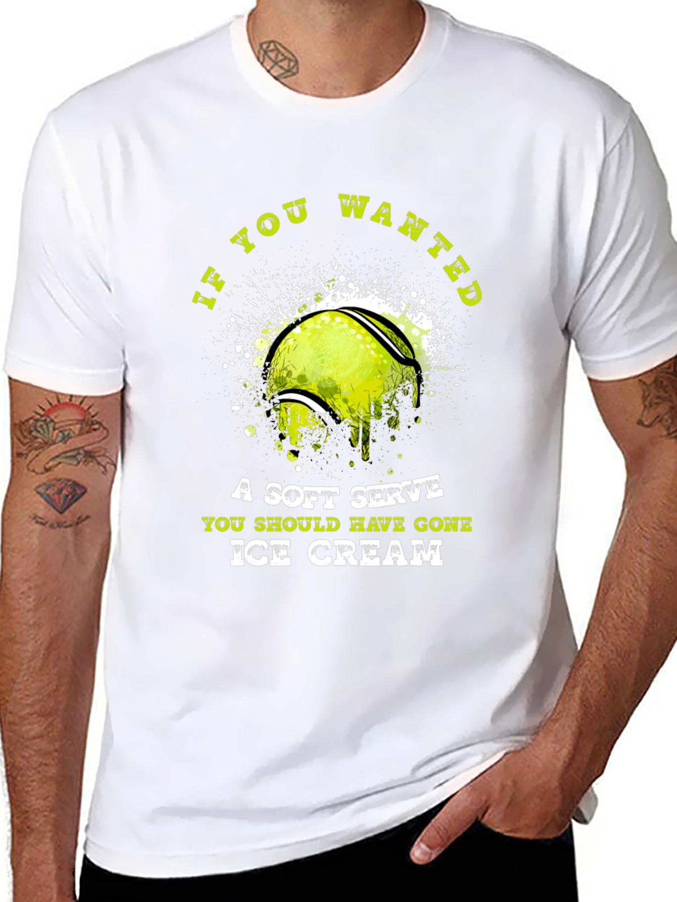 Tennis Soft Serve Ice Cream Graphic T-Shirt