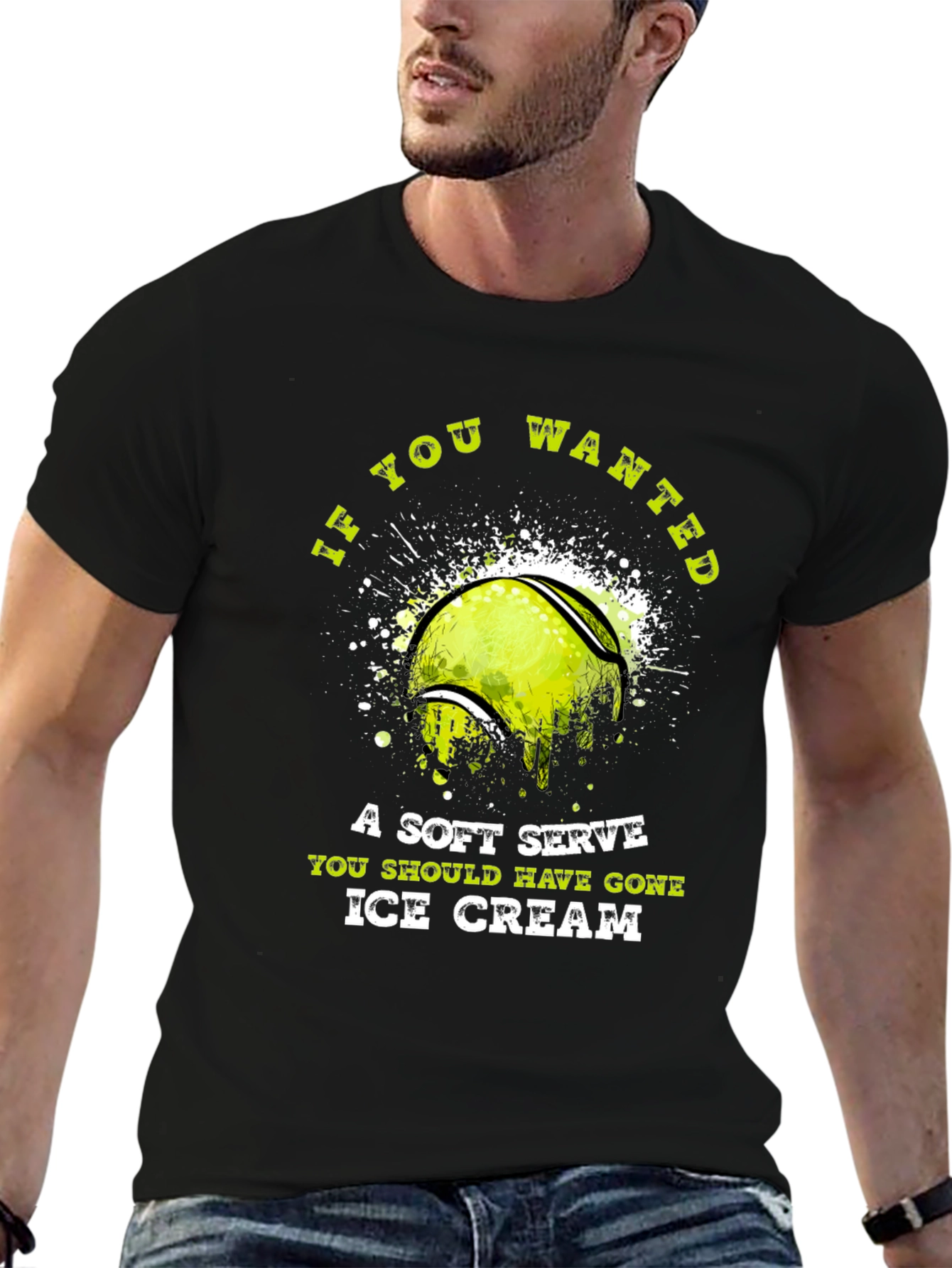Tennis Soft Serve Ice Cream Graphic T-Shirt