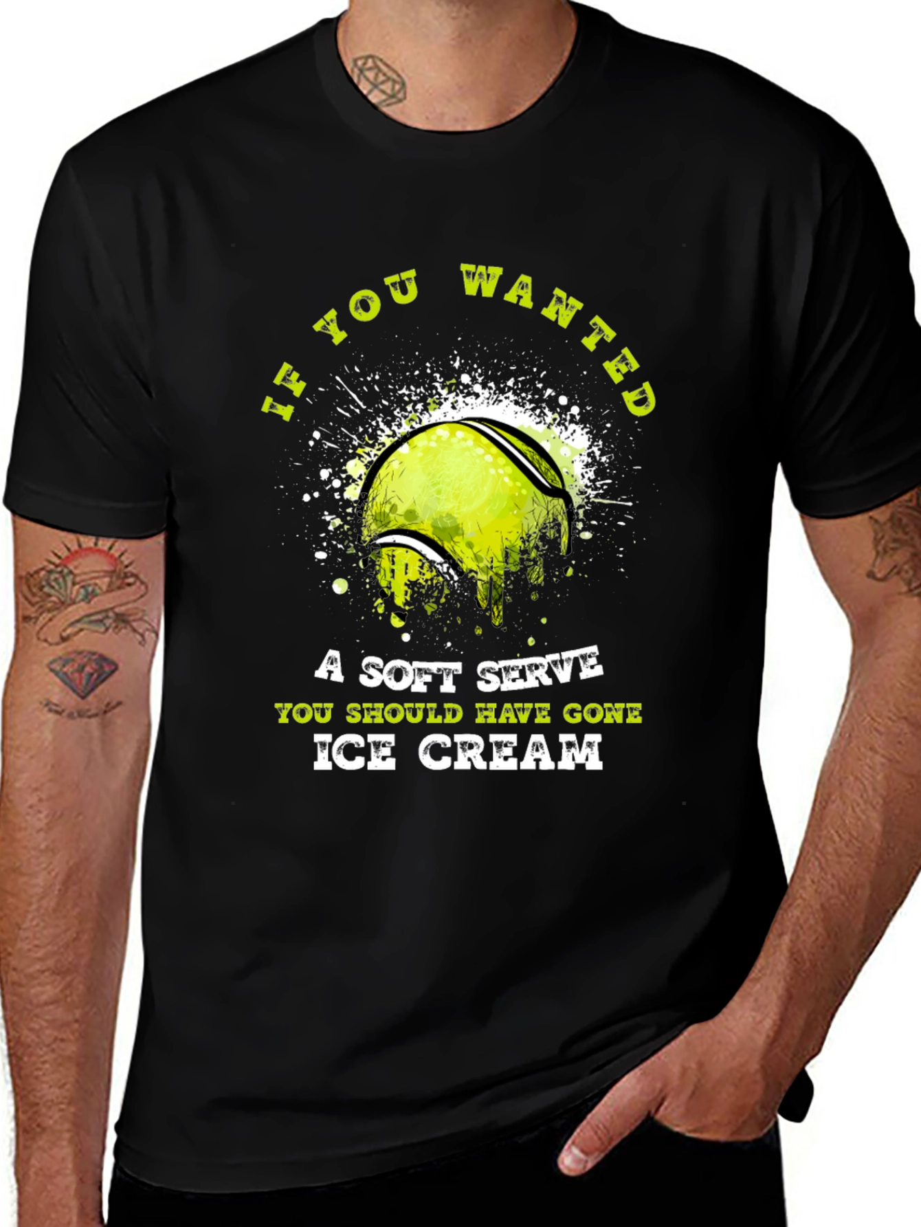 Tennis Soft Serve Ice Cream Graphic T-Shirt