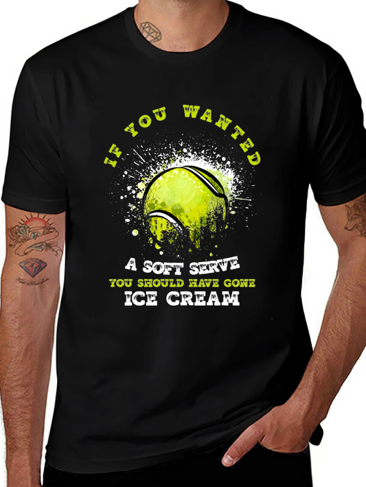 Tennis Soft Serve Ice Cream Graphic T-Shirt