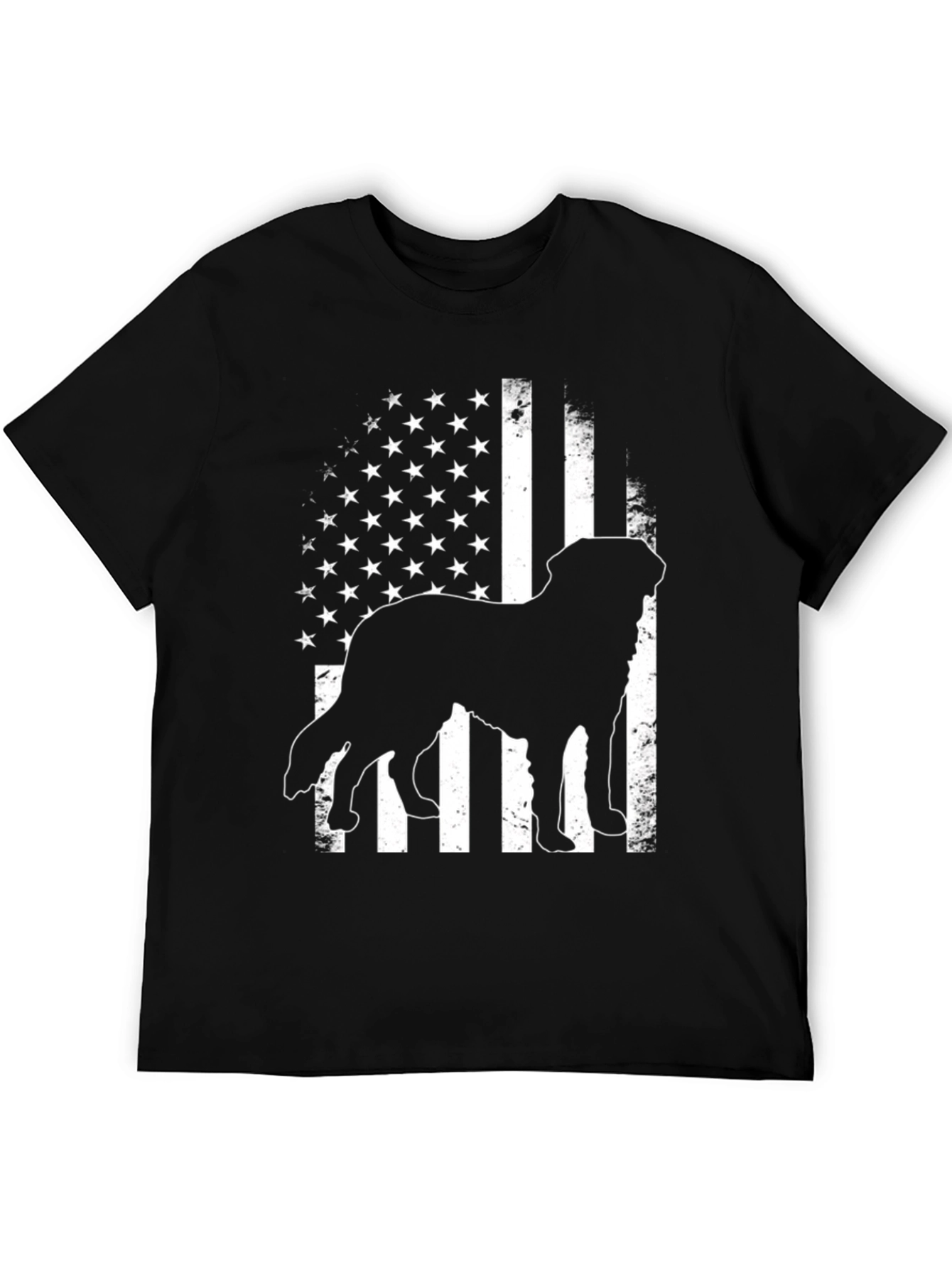Dog Silhouette American Flag T-Shirt