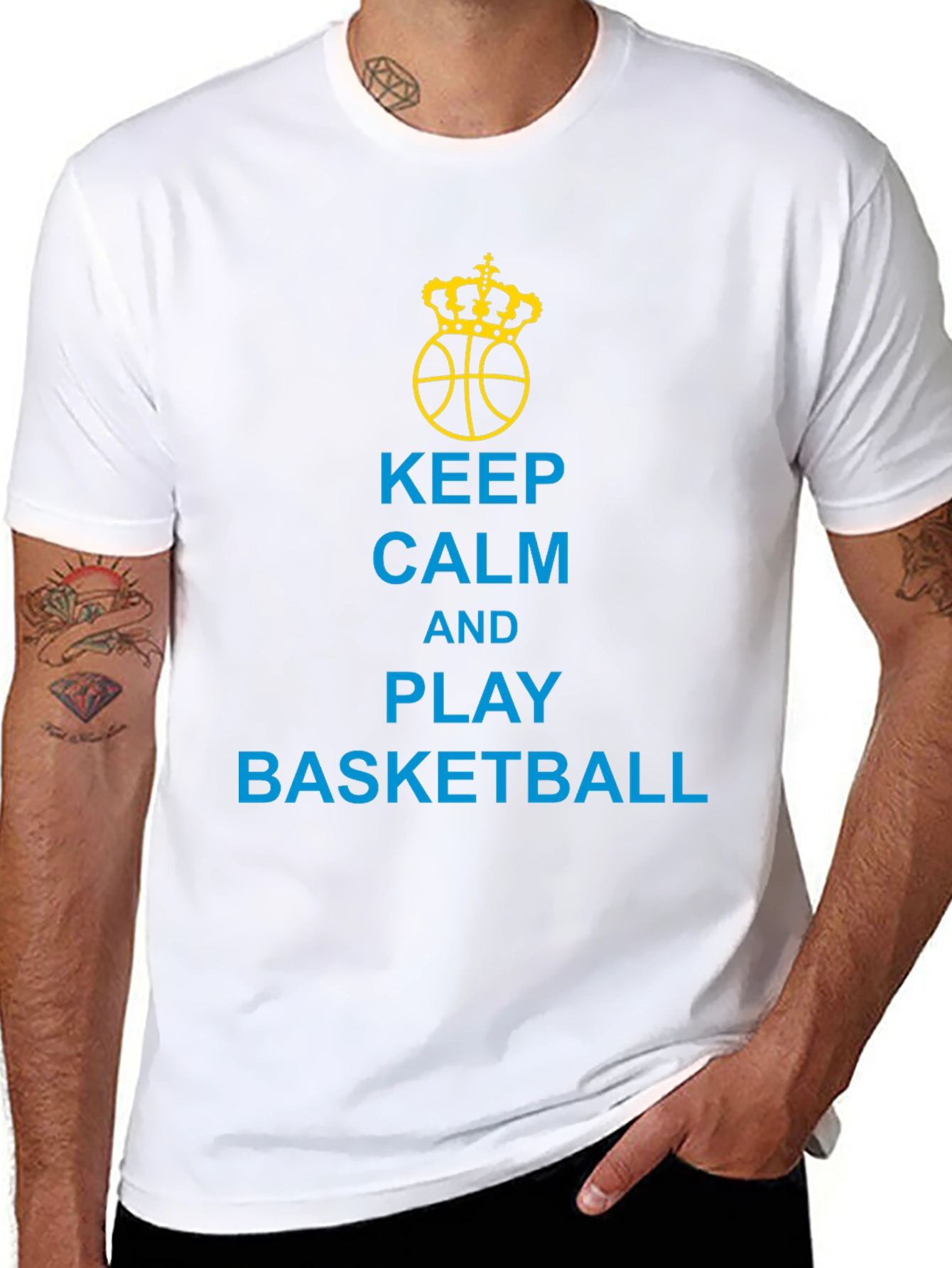 Keep Calm and Play Basketball Black T-Shirt