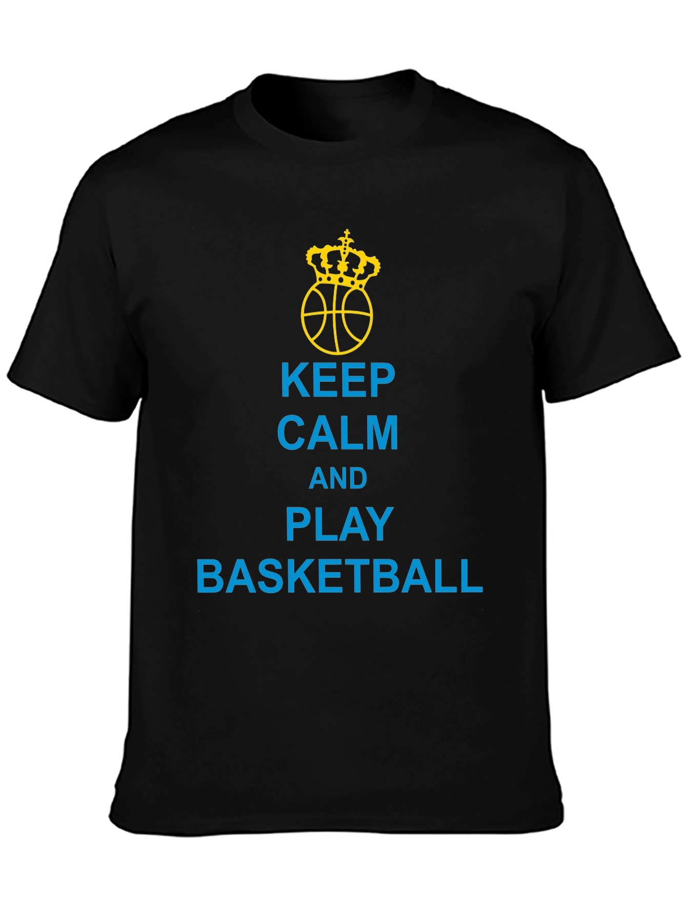 Keep Calm and Play Basketball Black T-Shirt