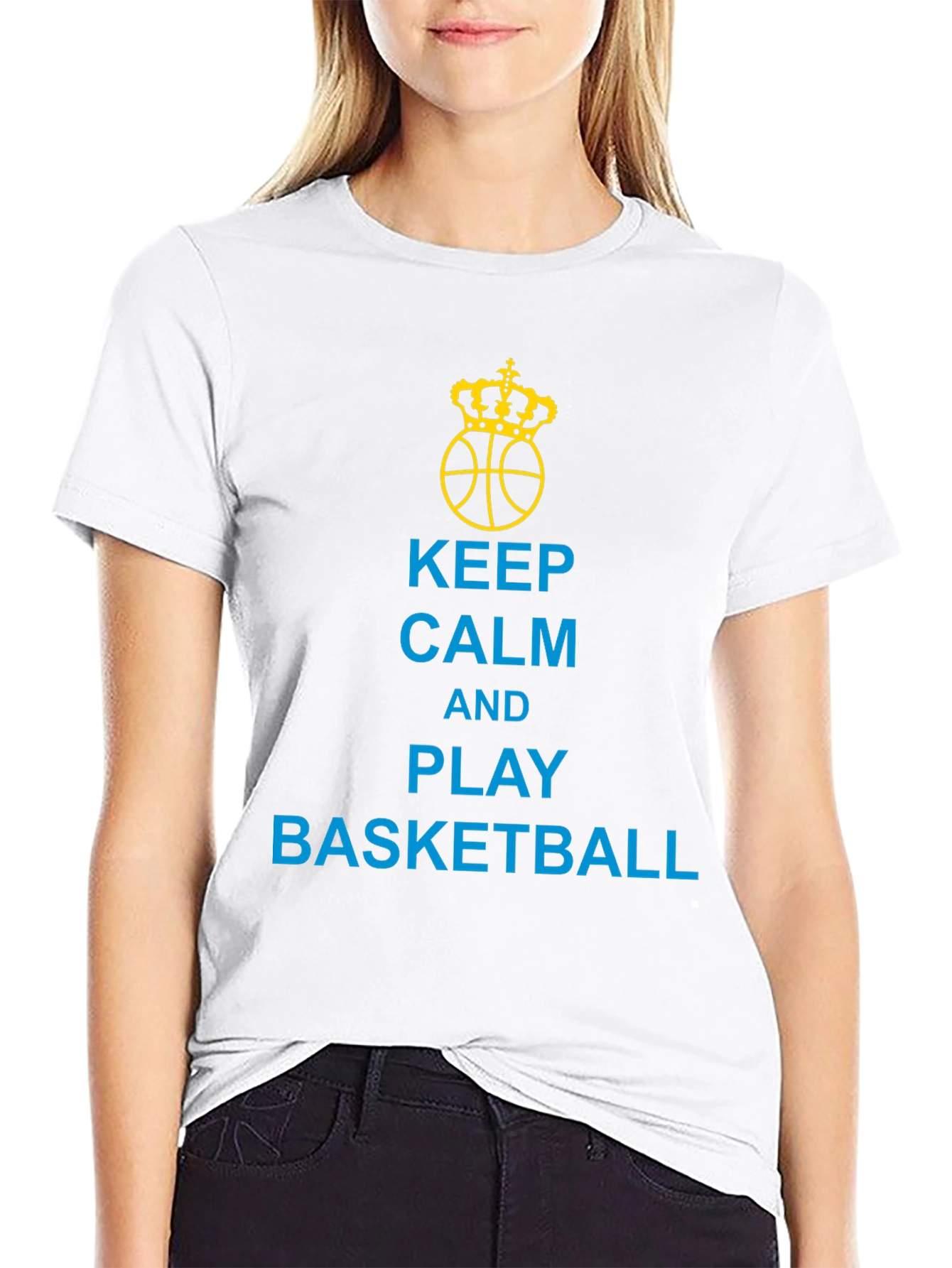 Keep Calm and Play Basketball Black T-Shirt