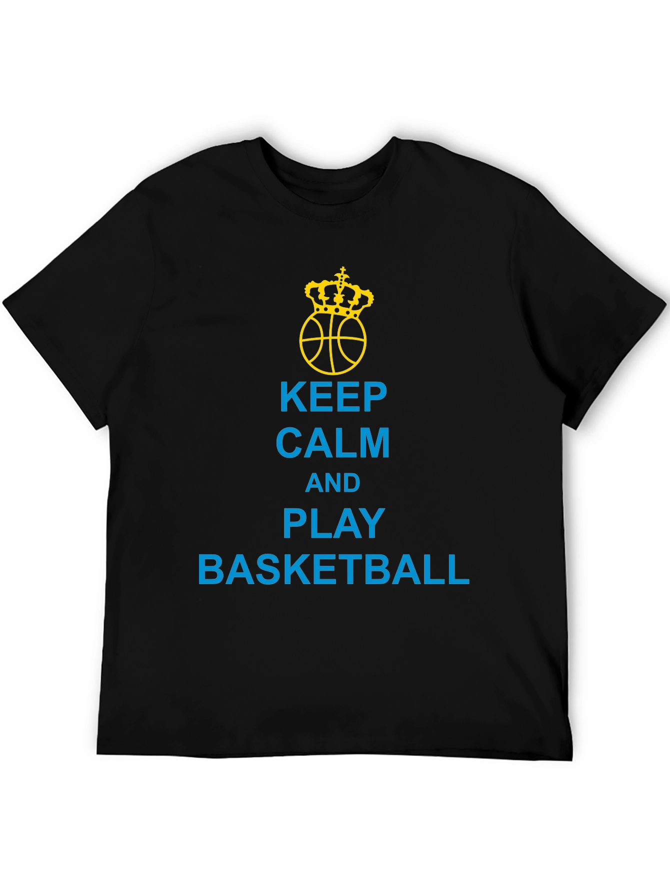 Keep Calm and Play Basketball Black T-Shirt