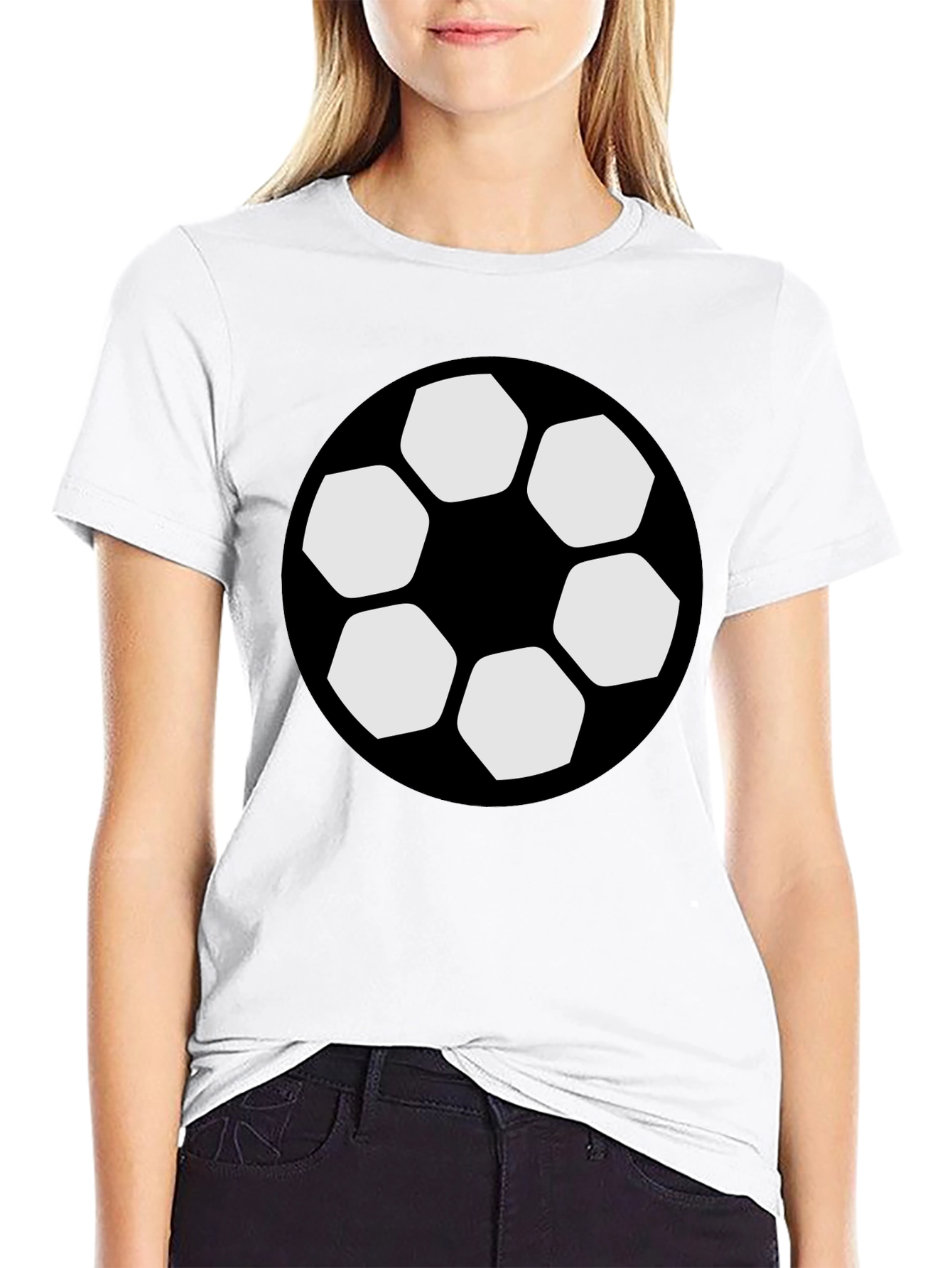 Soccer Ball Graphic Black T-Shirt
