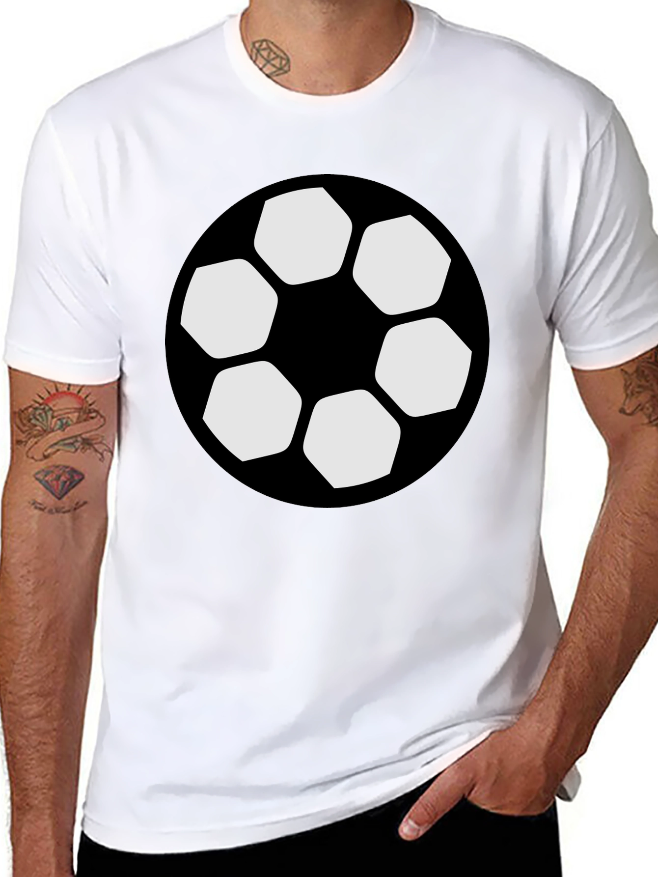 Soccer Ball Graphic Black T-Shirt