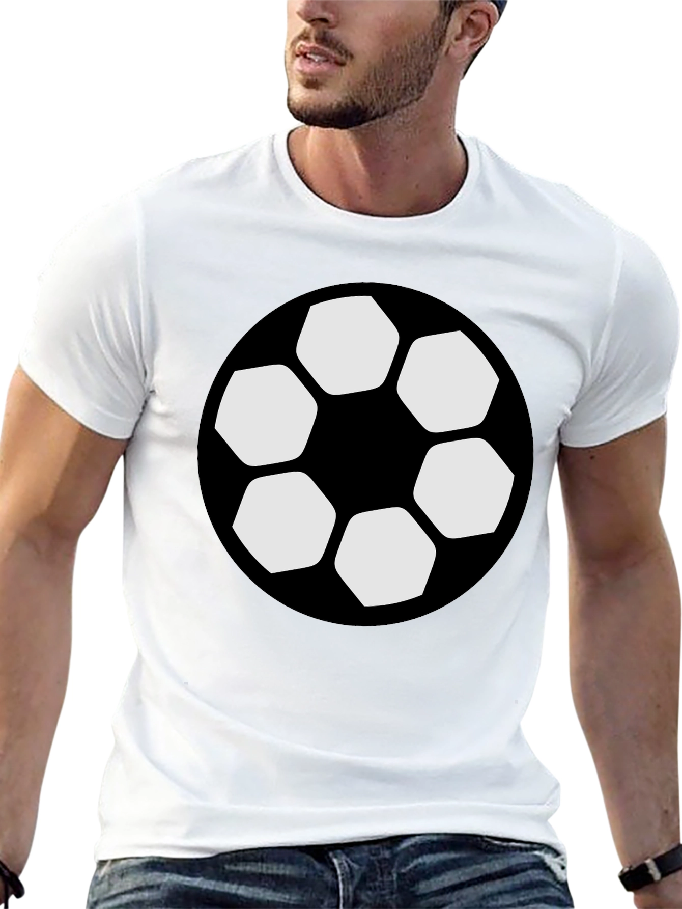 Soccer Ball Graphic Black T-Shirt