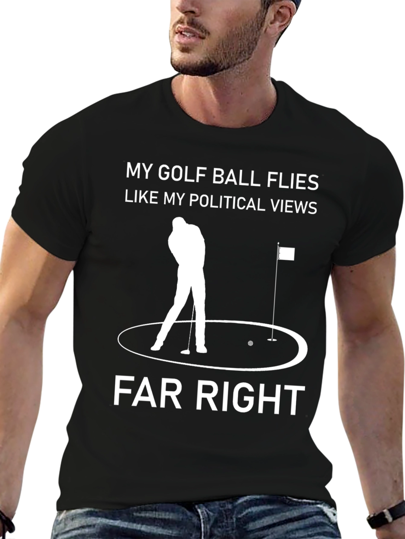 Far Right Golf Humor Graphic Tee