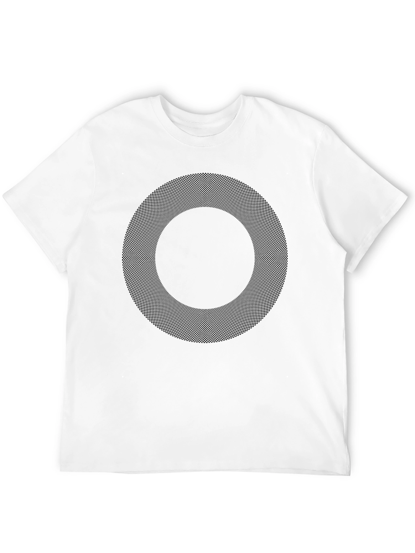 Optical Illusion Graphic Print Black T-Shirt