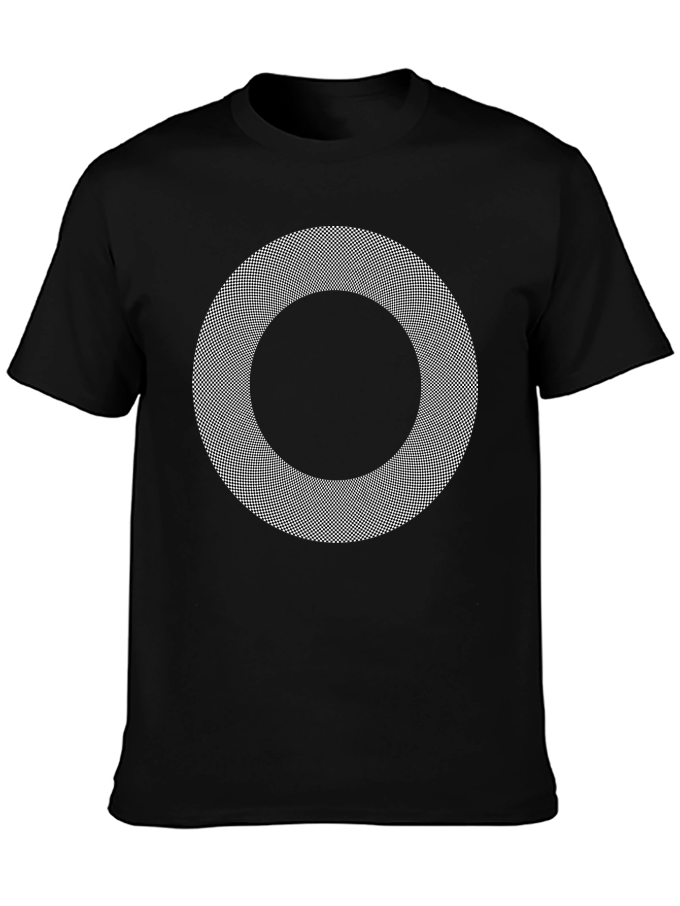 Optical Illusion Graphic Print Black T-Shirt