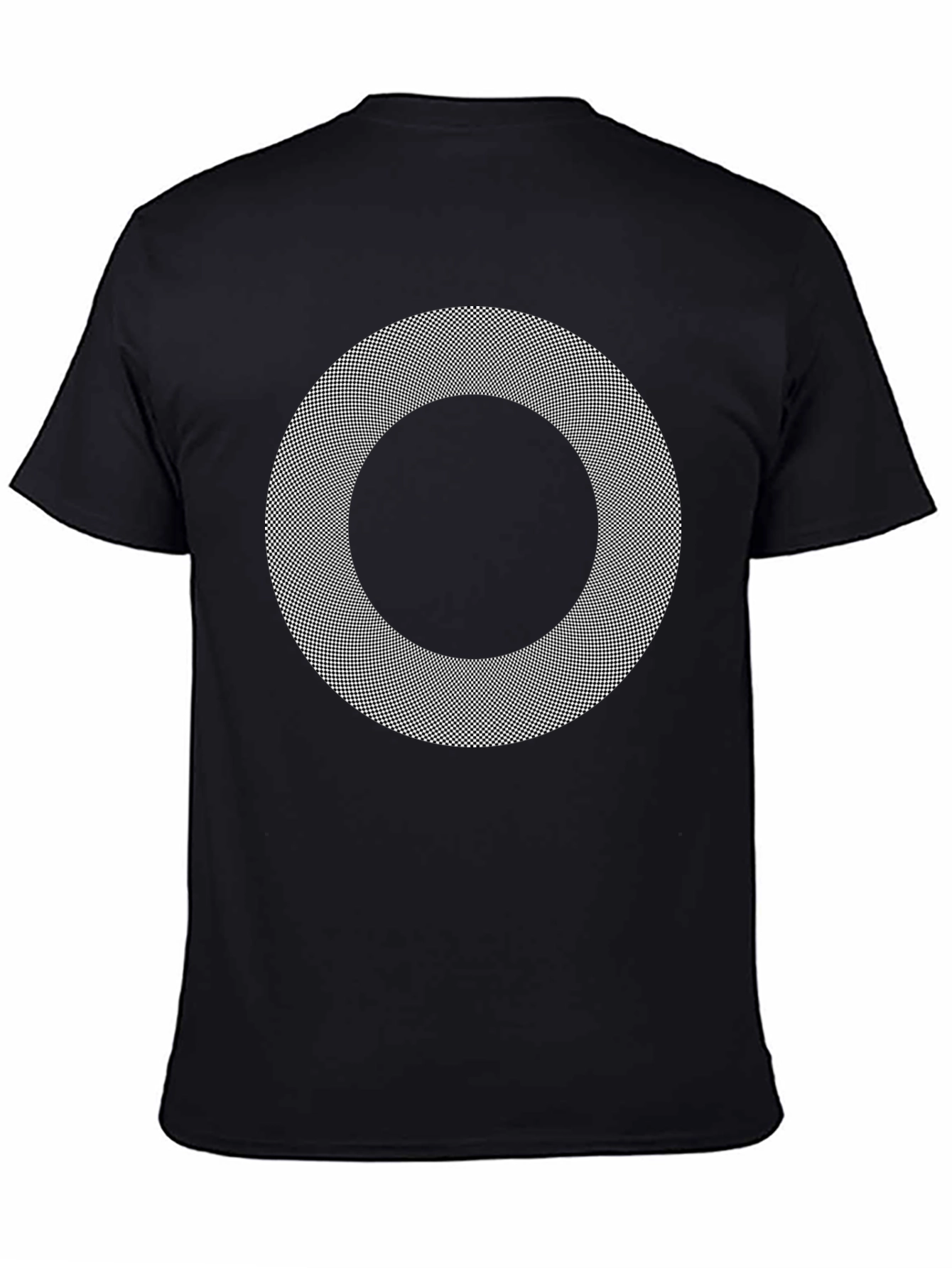 Optical Illusion Graphic Print Black T-Shirt