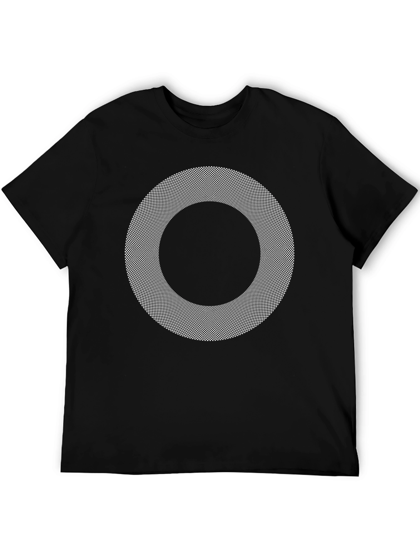 Optical Illusion Graphic Print Black T-Shirt
